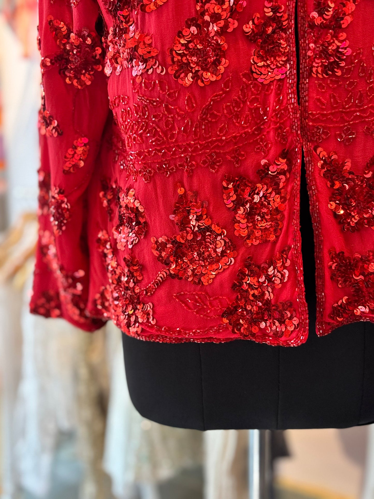 Red vintage sequins jacket