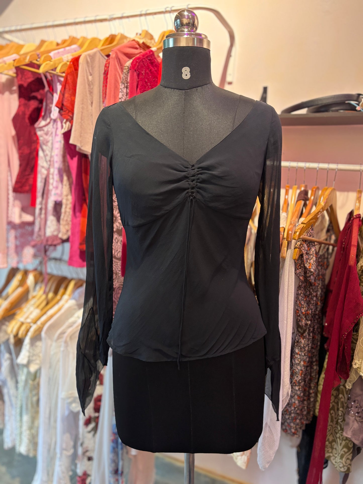 Timeless black 100 percent silk top