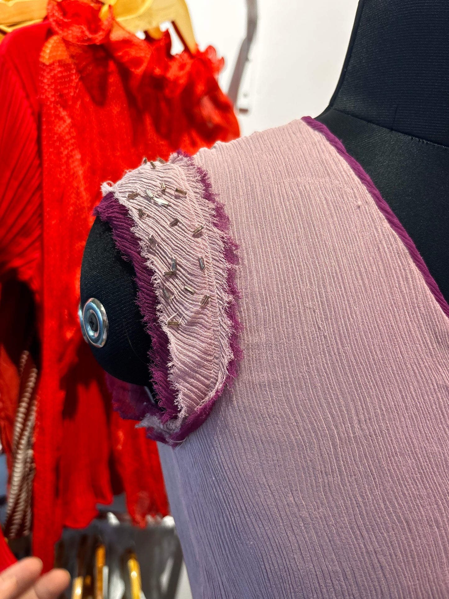 Pink vintage top 100 percent silk