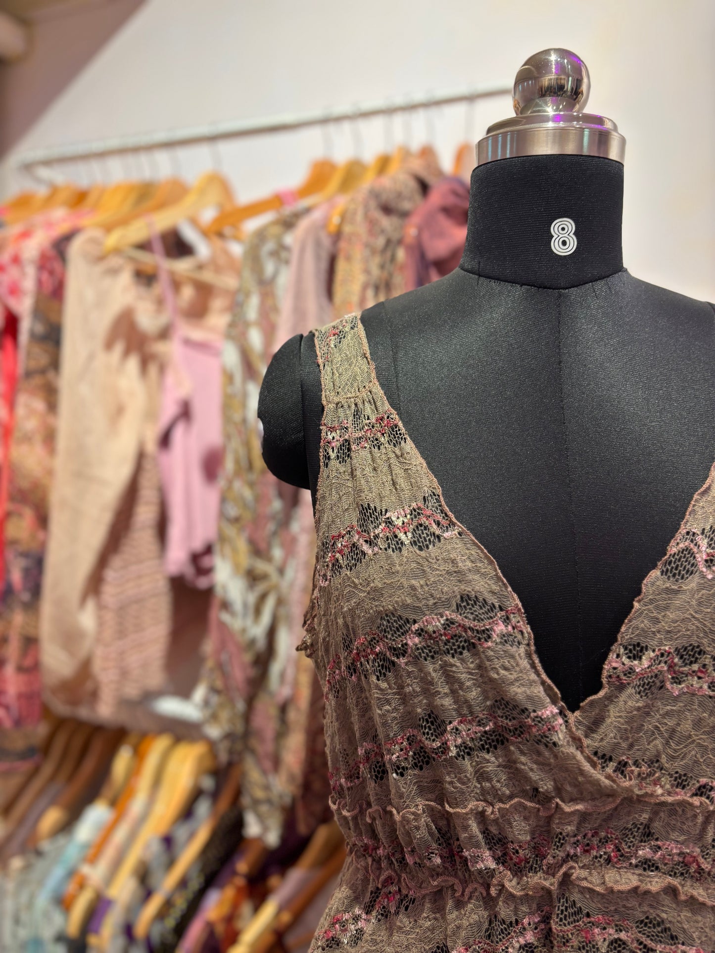 Olive floral lacy top