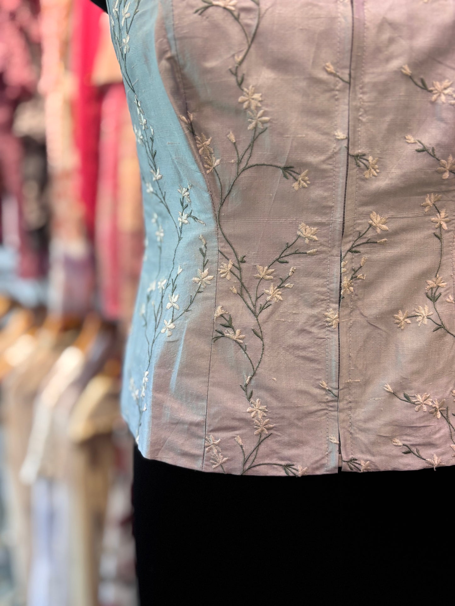 Embroidered corset/shacket