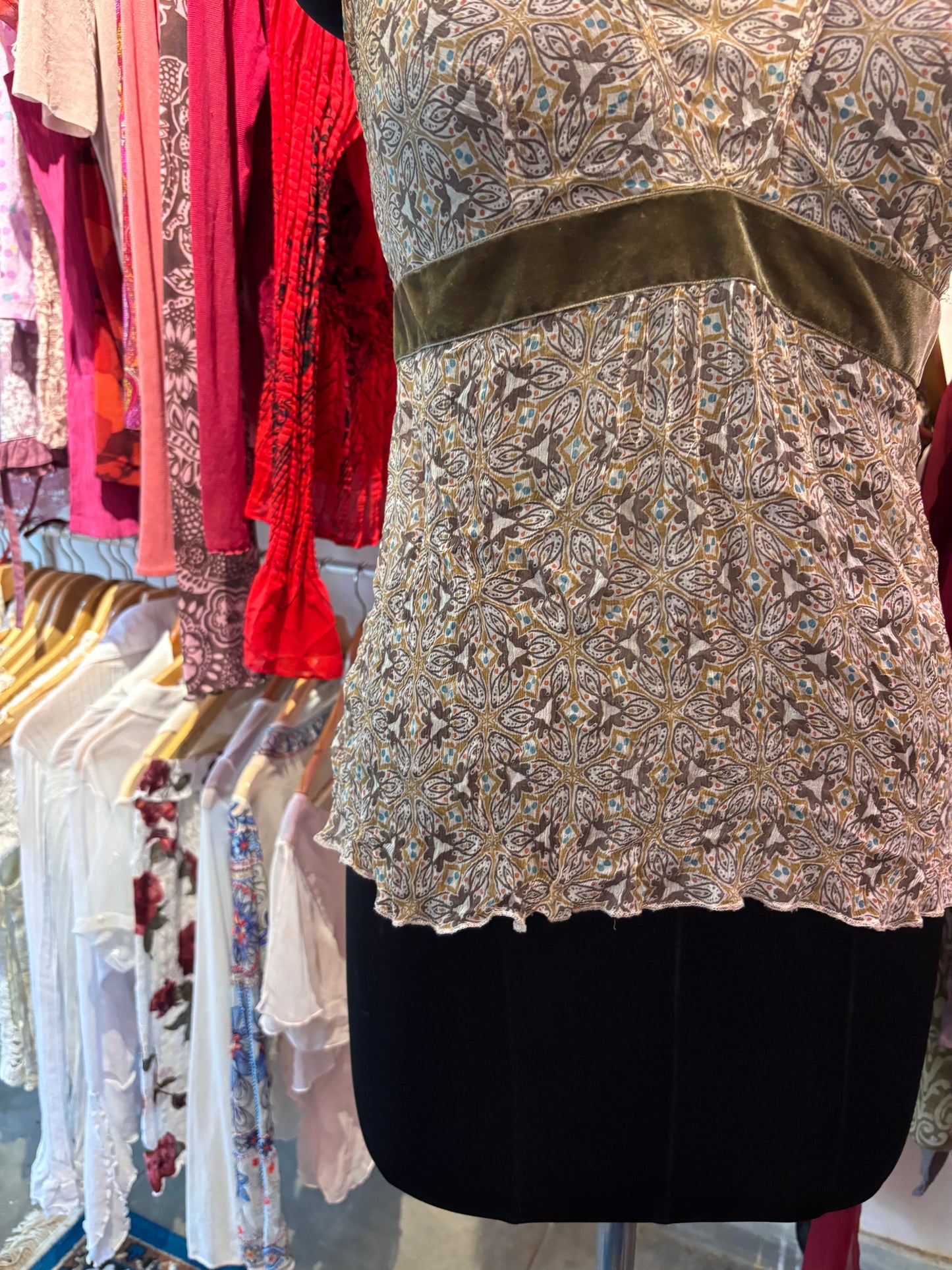 Vintage brown silk top