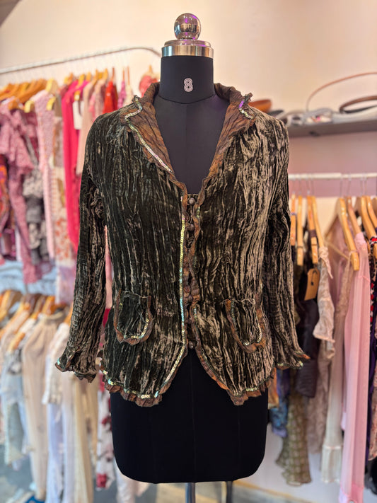 Green velvet top