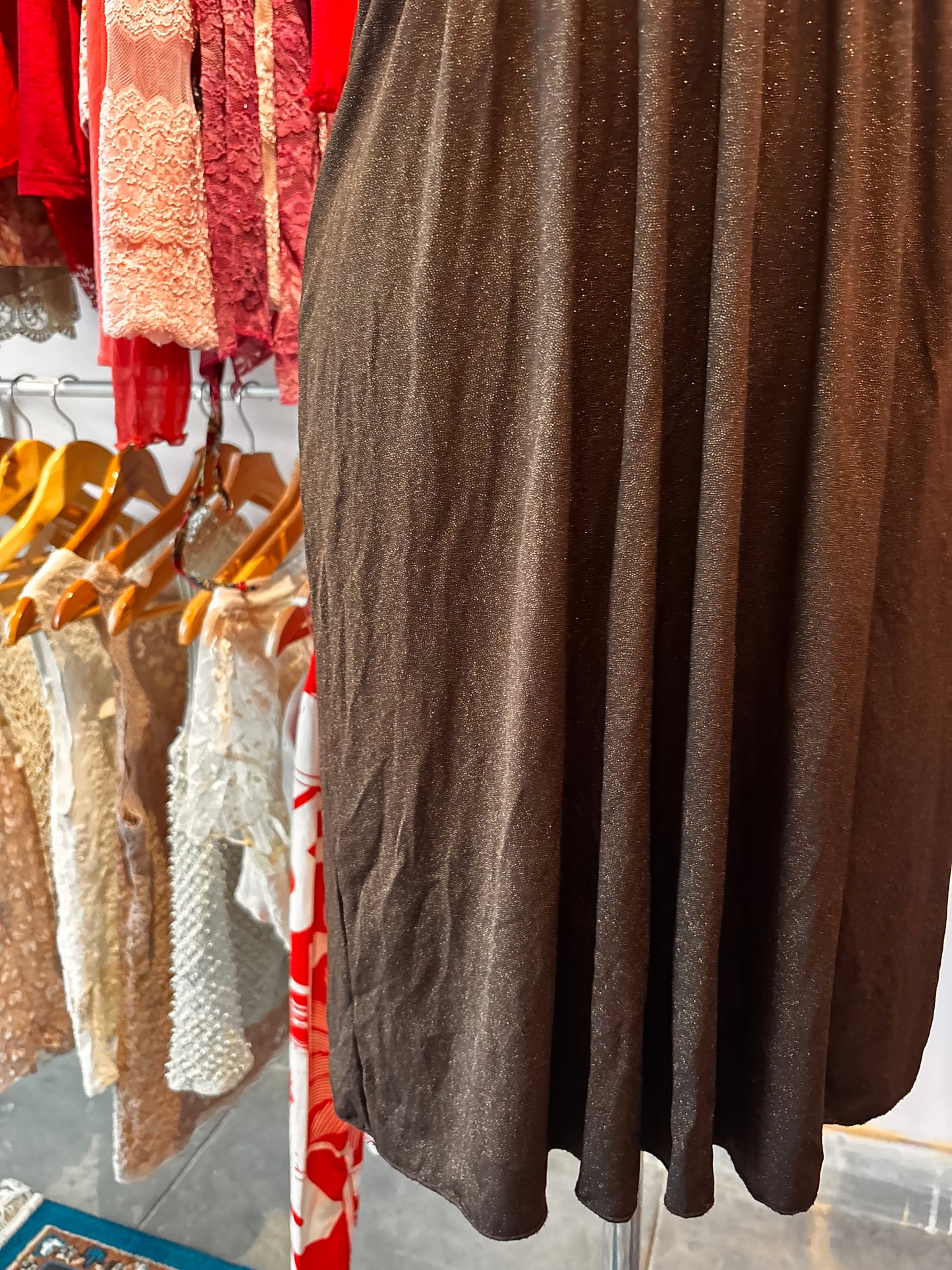 Brown shimmery halter neck