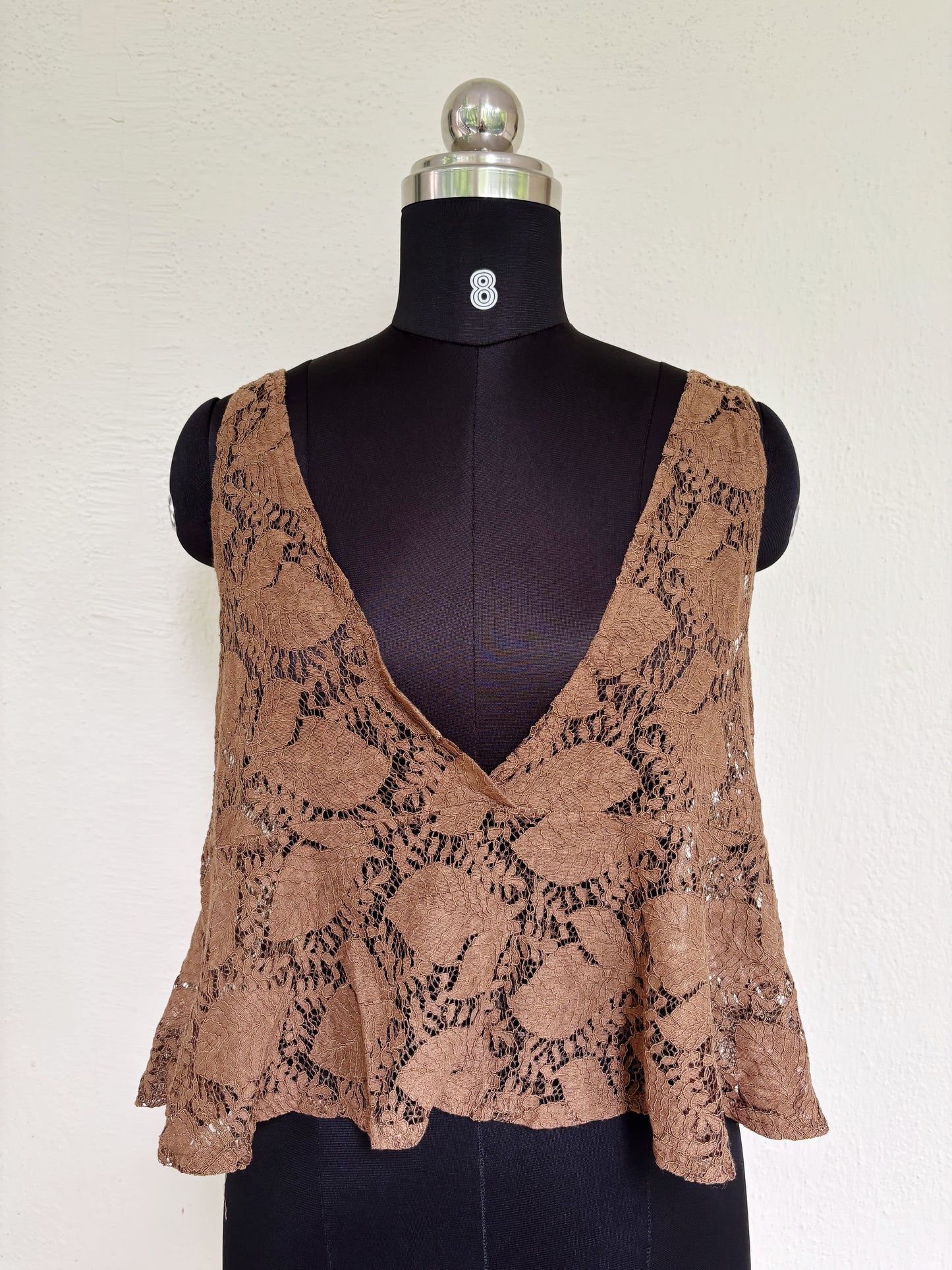 Coffee lacy top