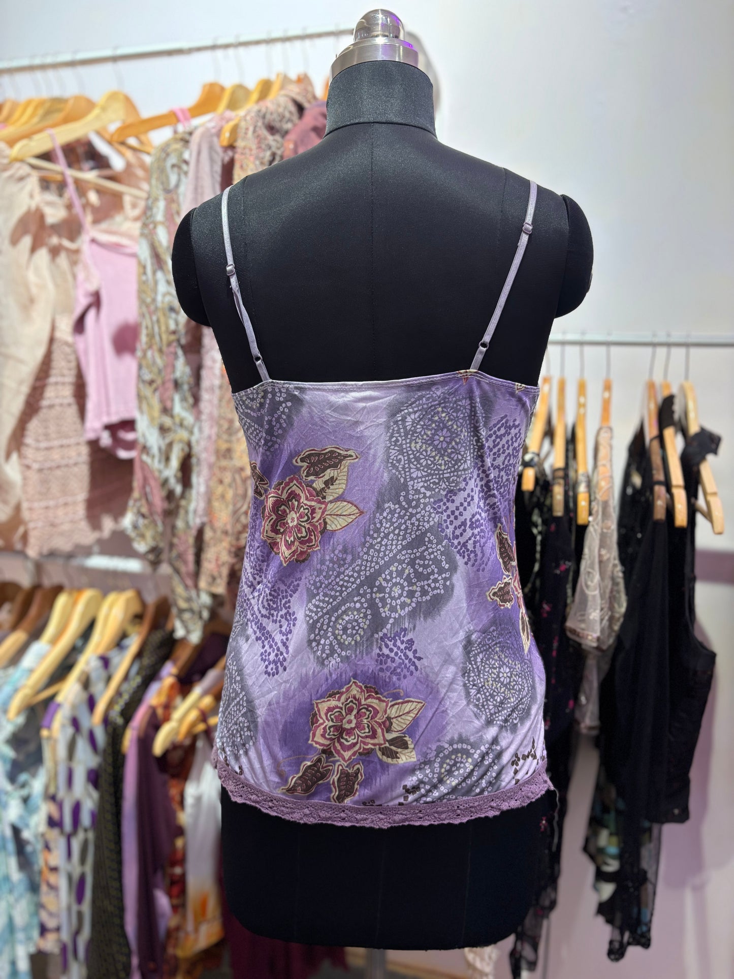 Psychedelic crochet neck cami