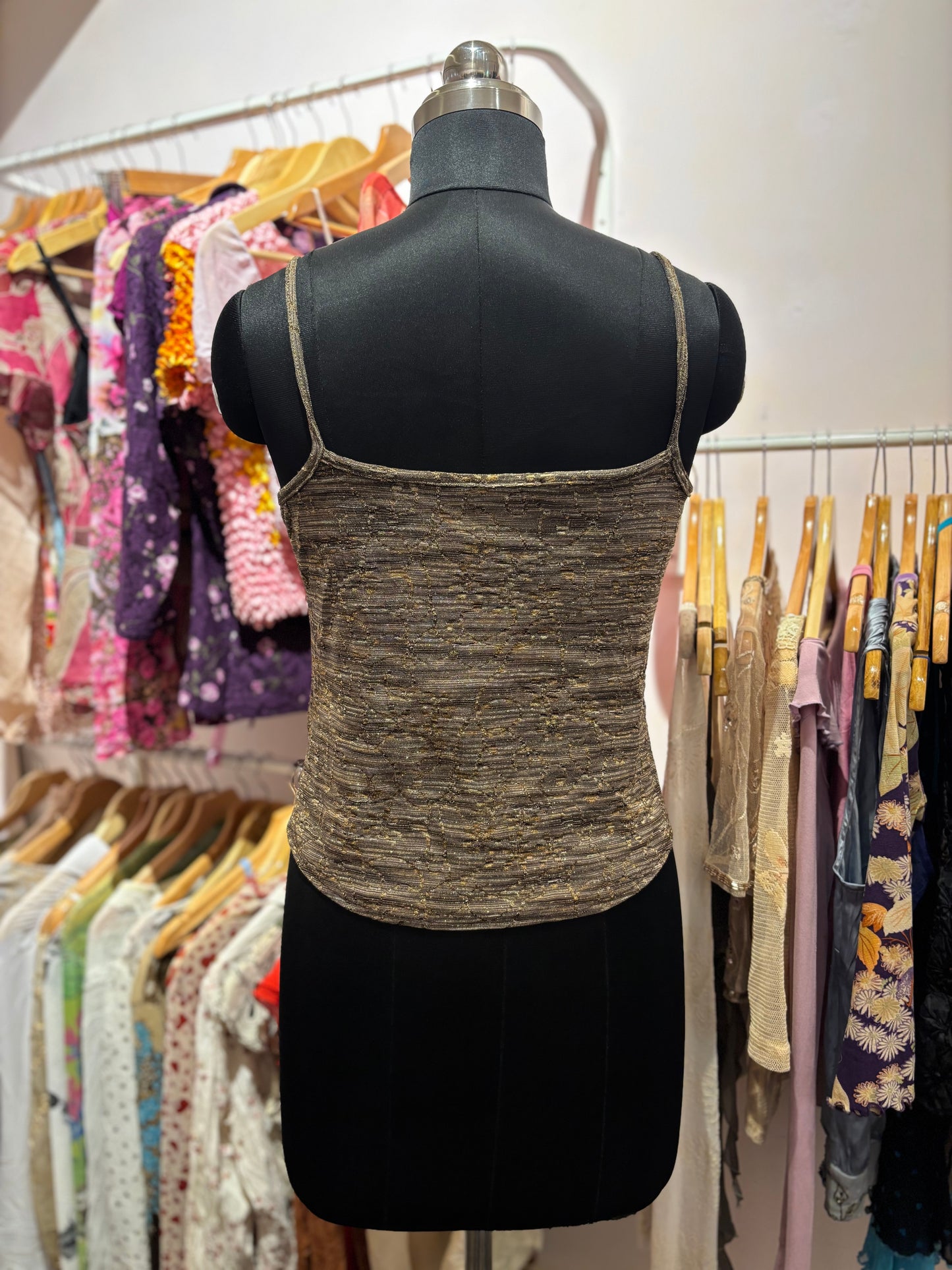 Brown gold shimmer cami