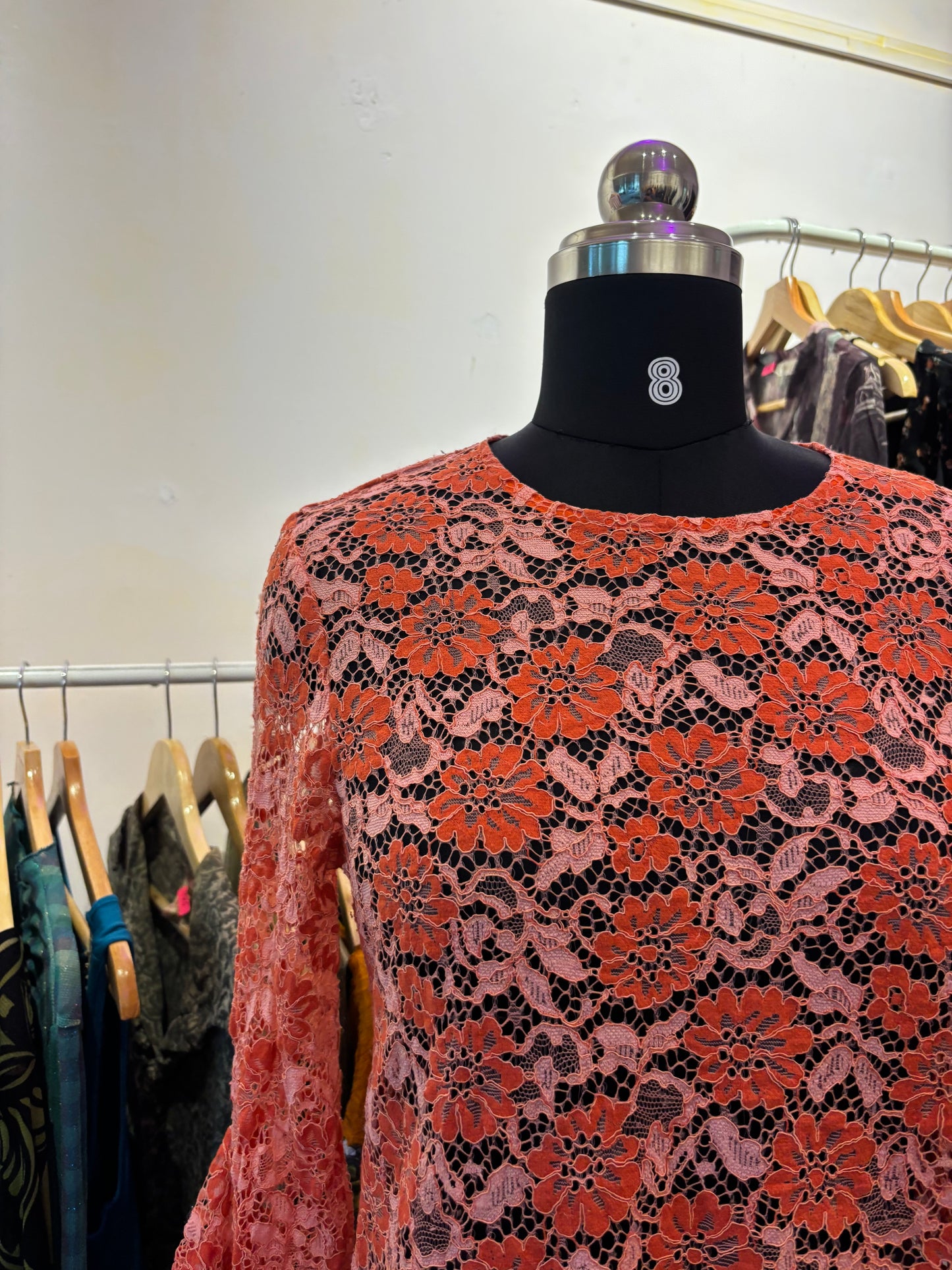 Orange lacy top