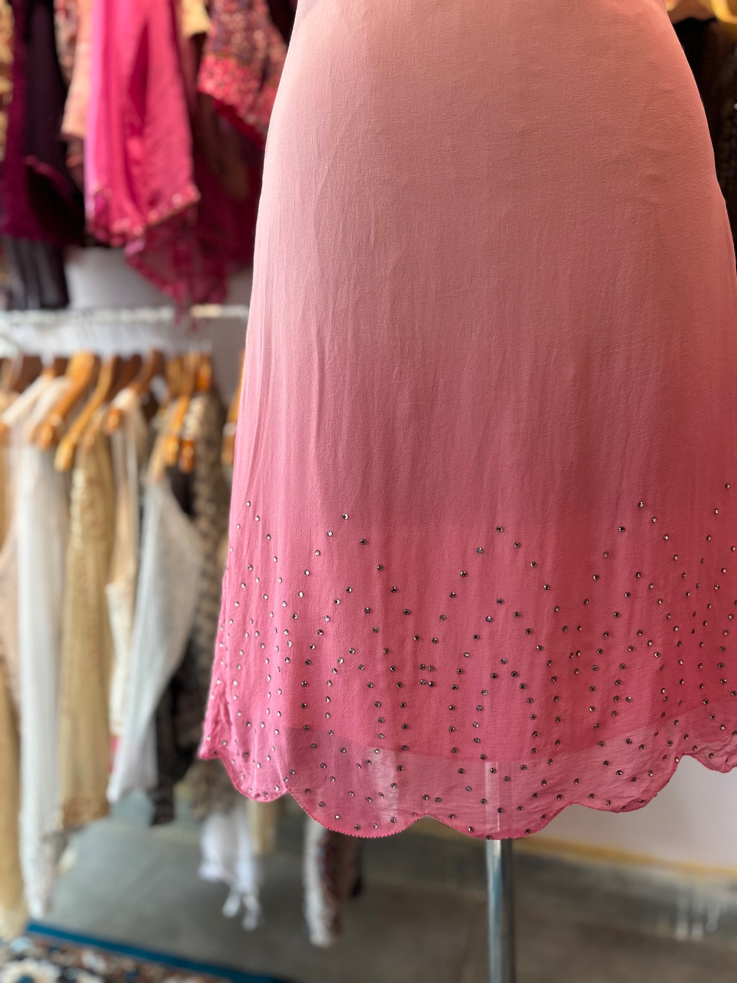 Ombré cowl neck dress