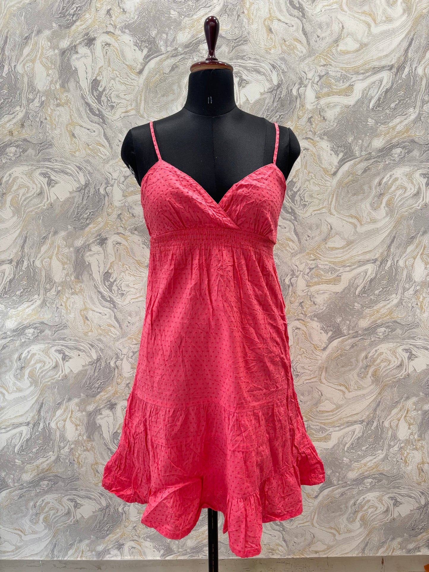 Pink embroidered dress