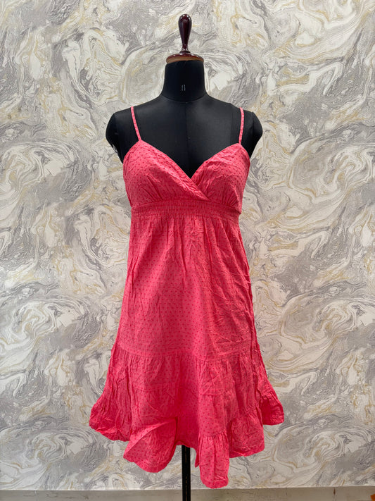 Pink embroidered dress