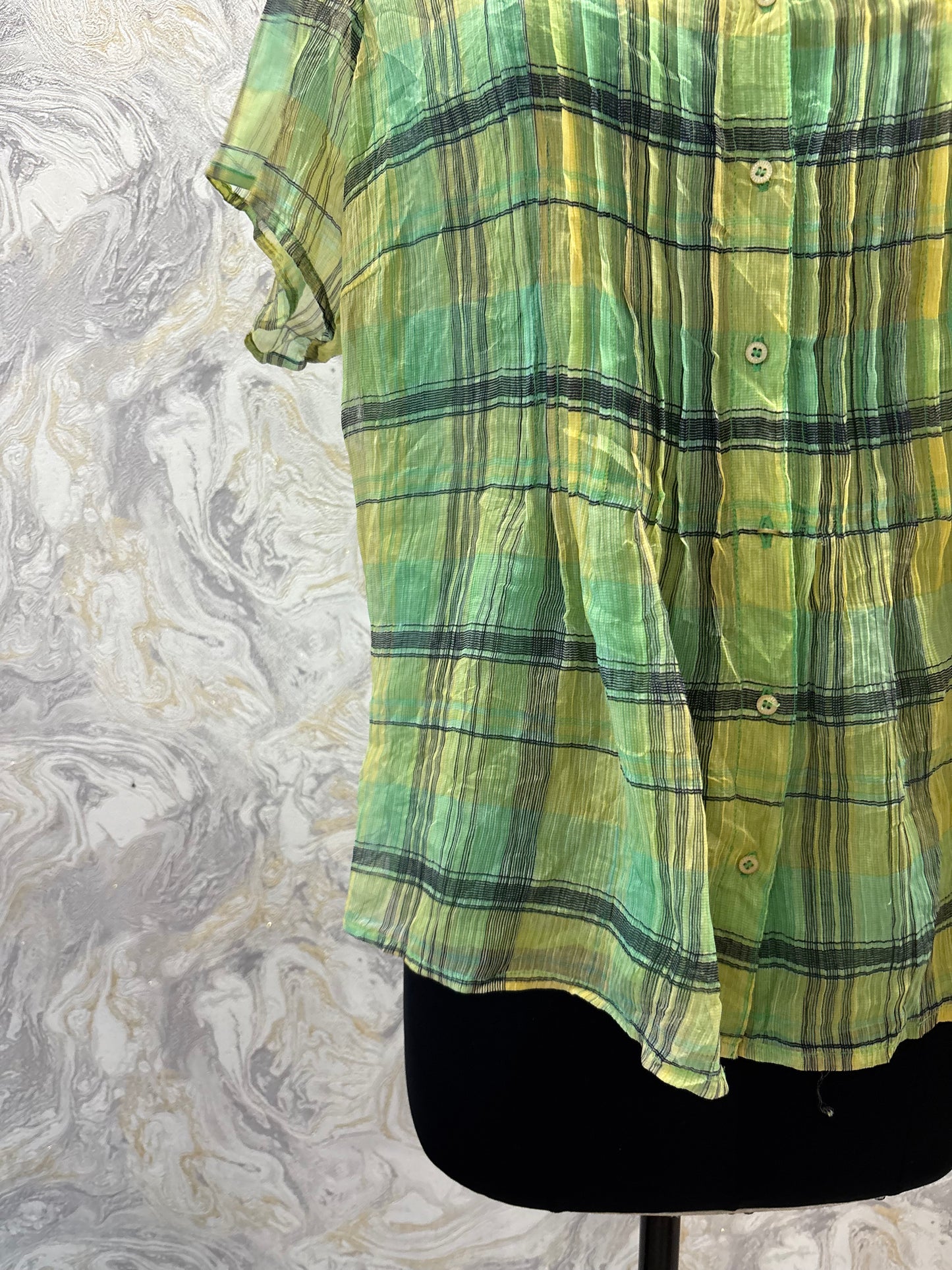 Crinkled avocado shirt