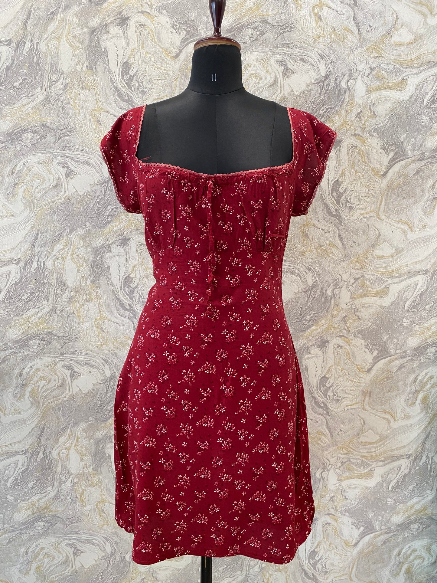 Red milkmaid dress