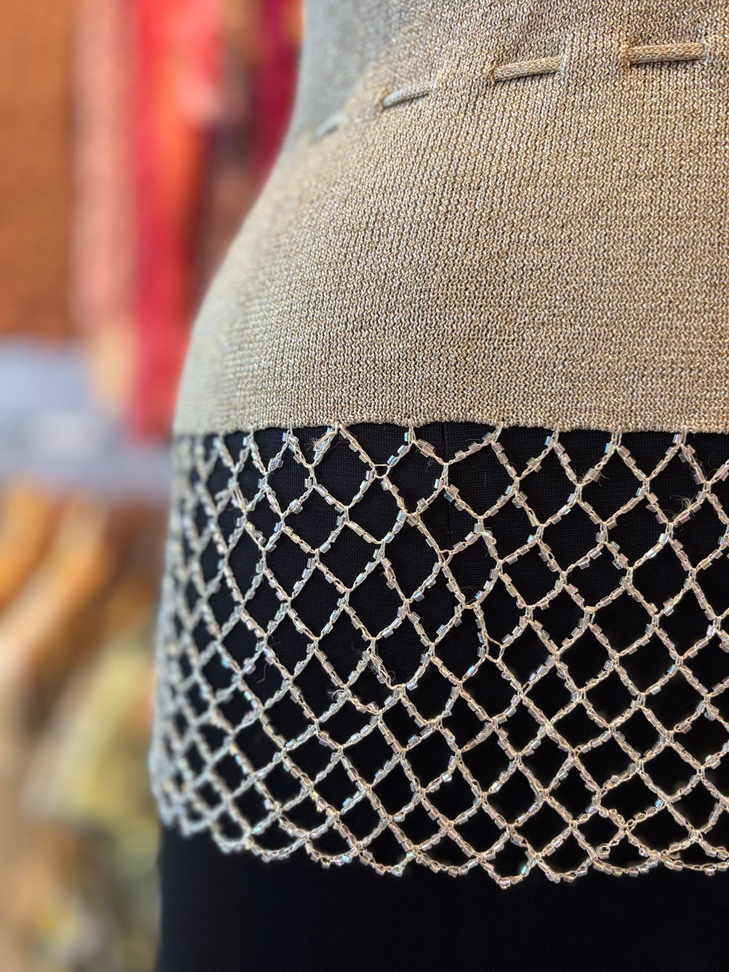 Shimmer beaded ends top