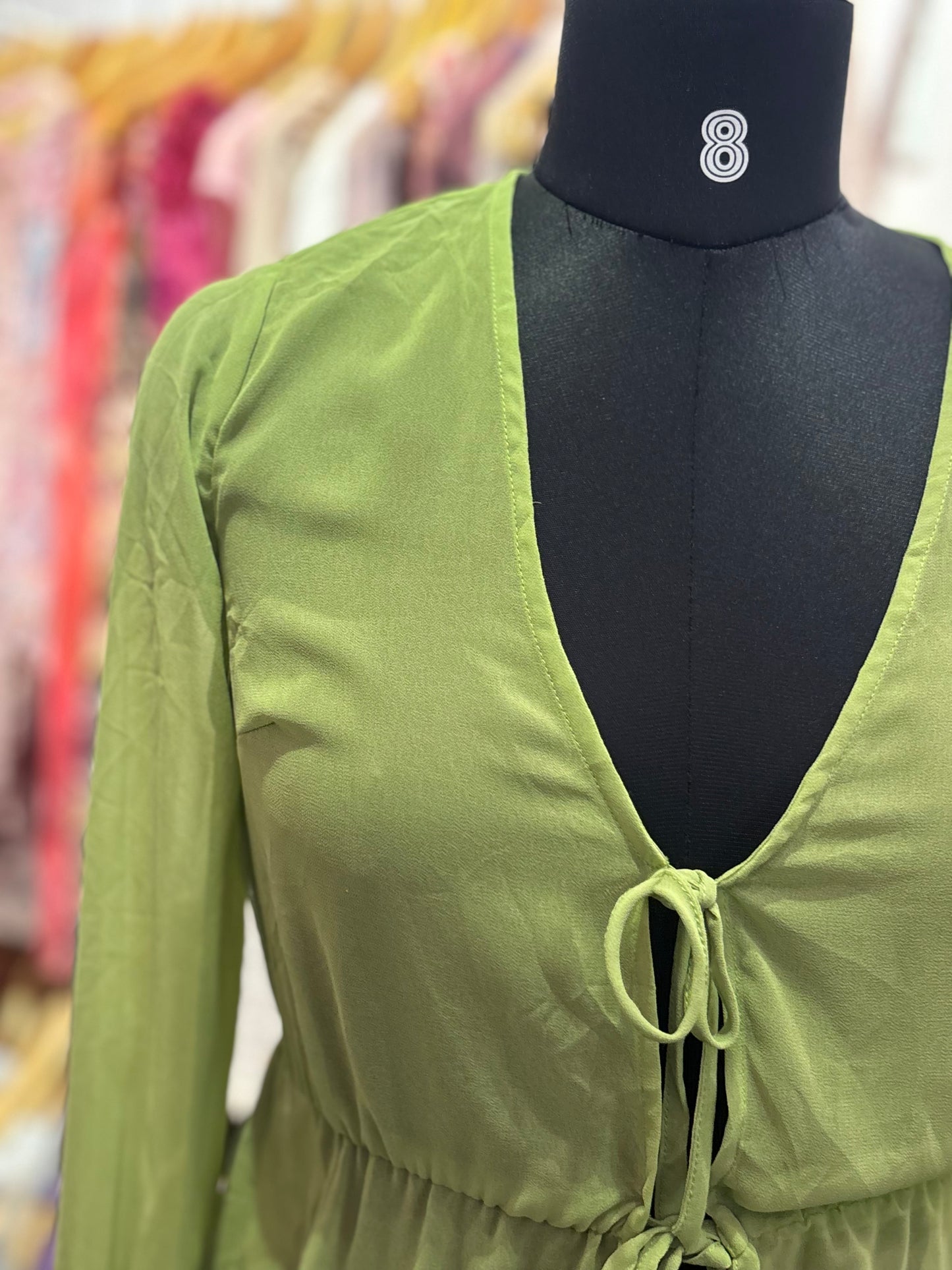 Avocado front ties top