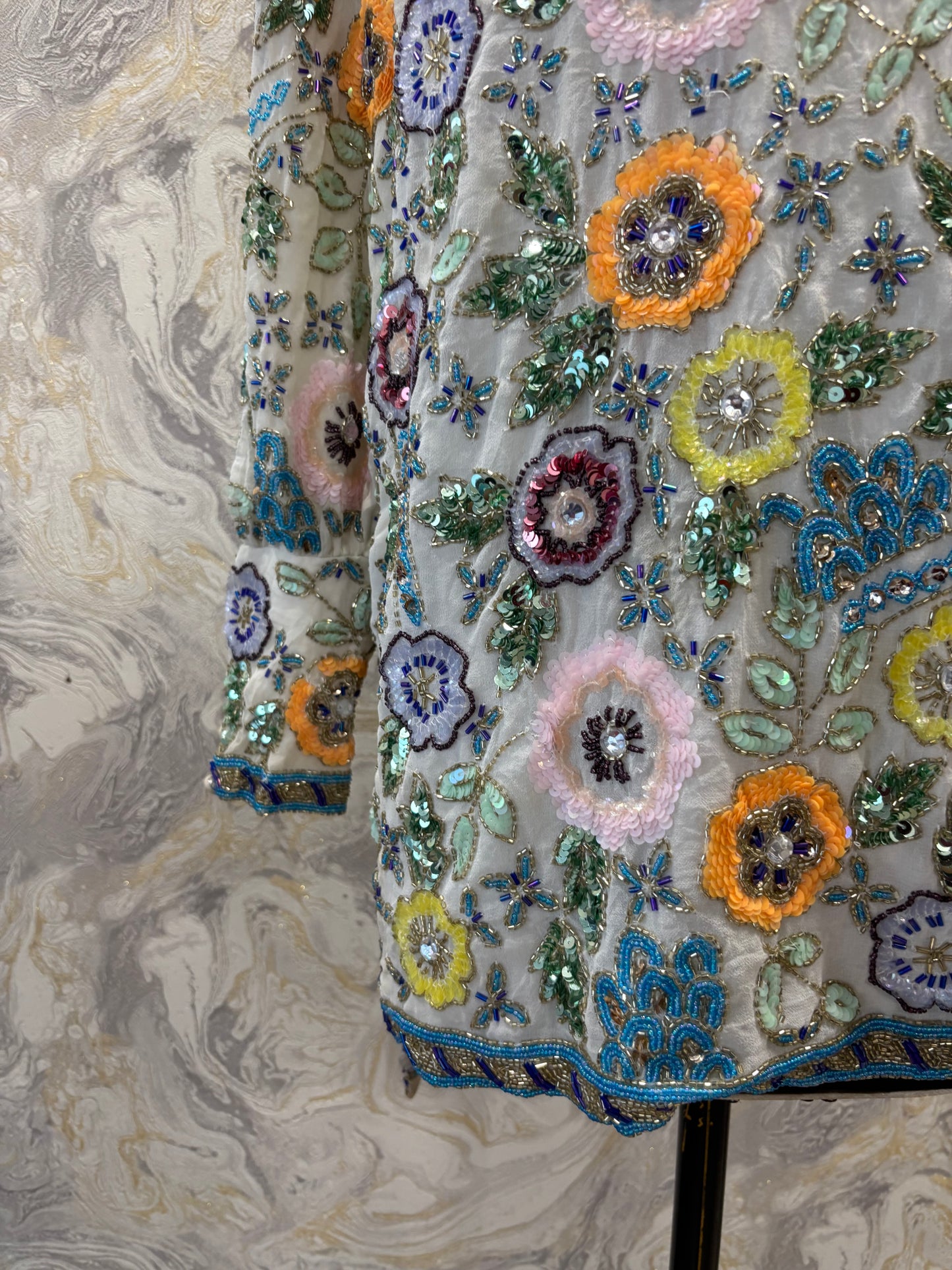 Overlapping intricate sequins dress