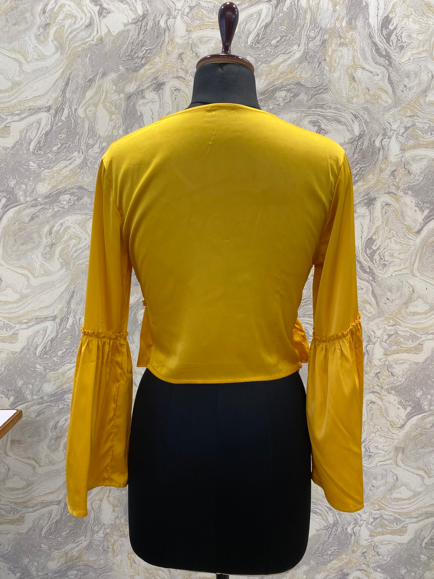 Yellow satin top