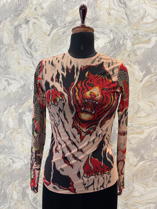 Fierce lion dragon top