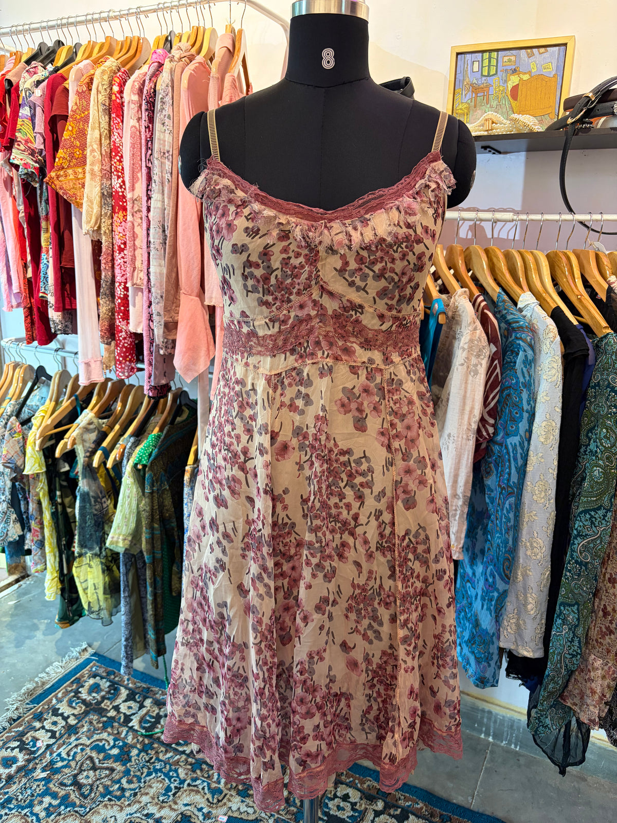 Pink cottage core dress
