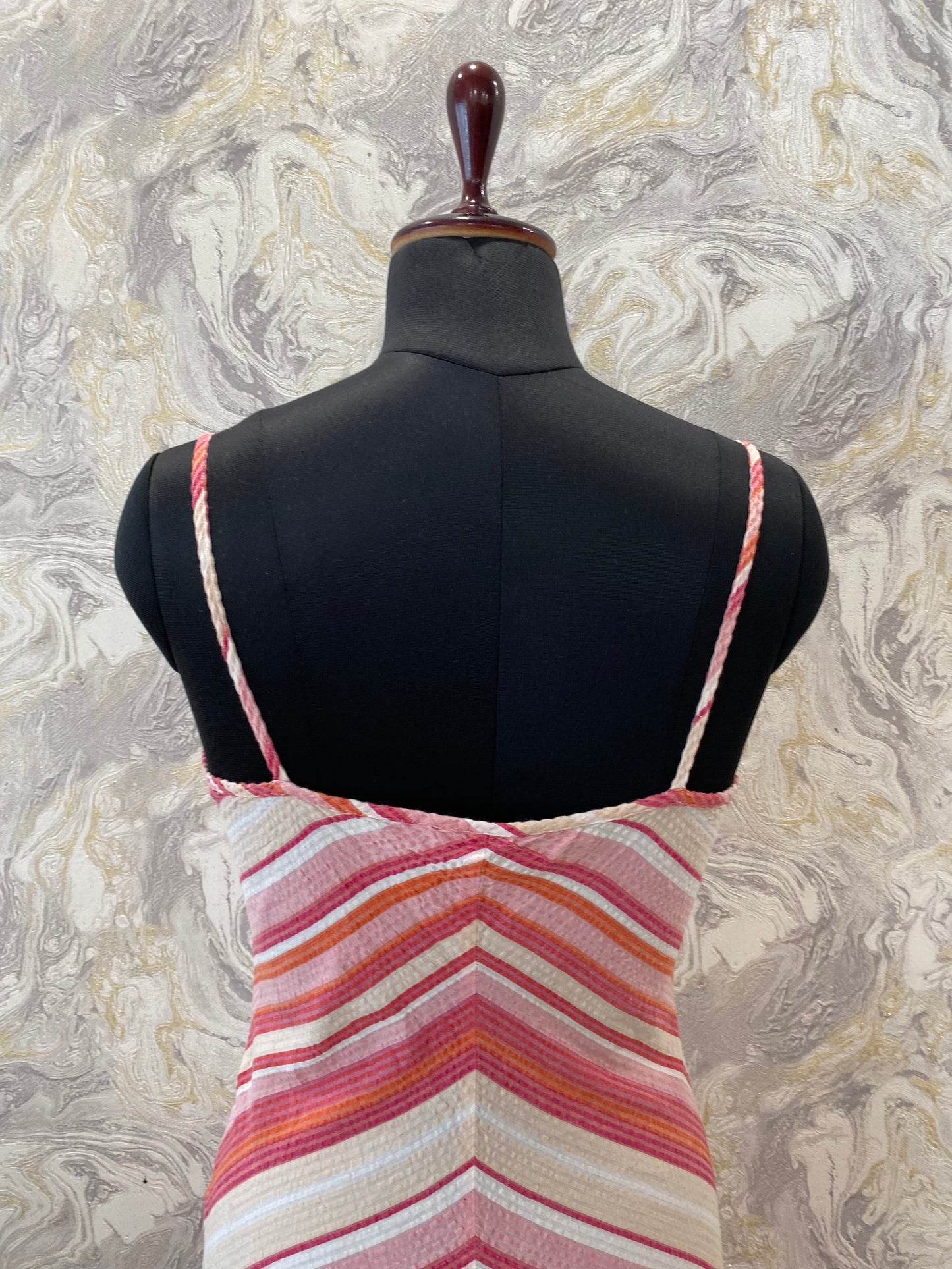 Pink white stripes dress