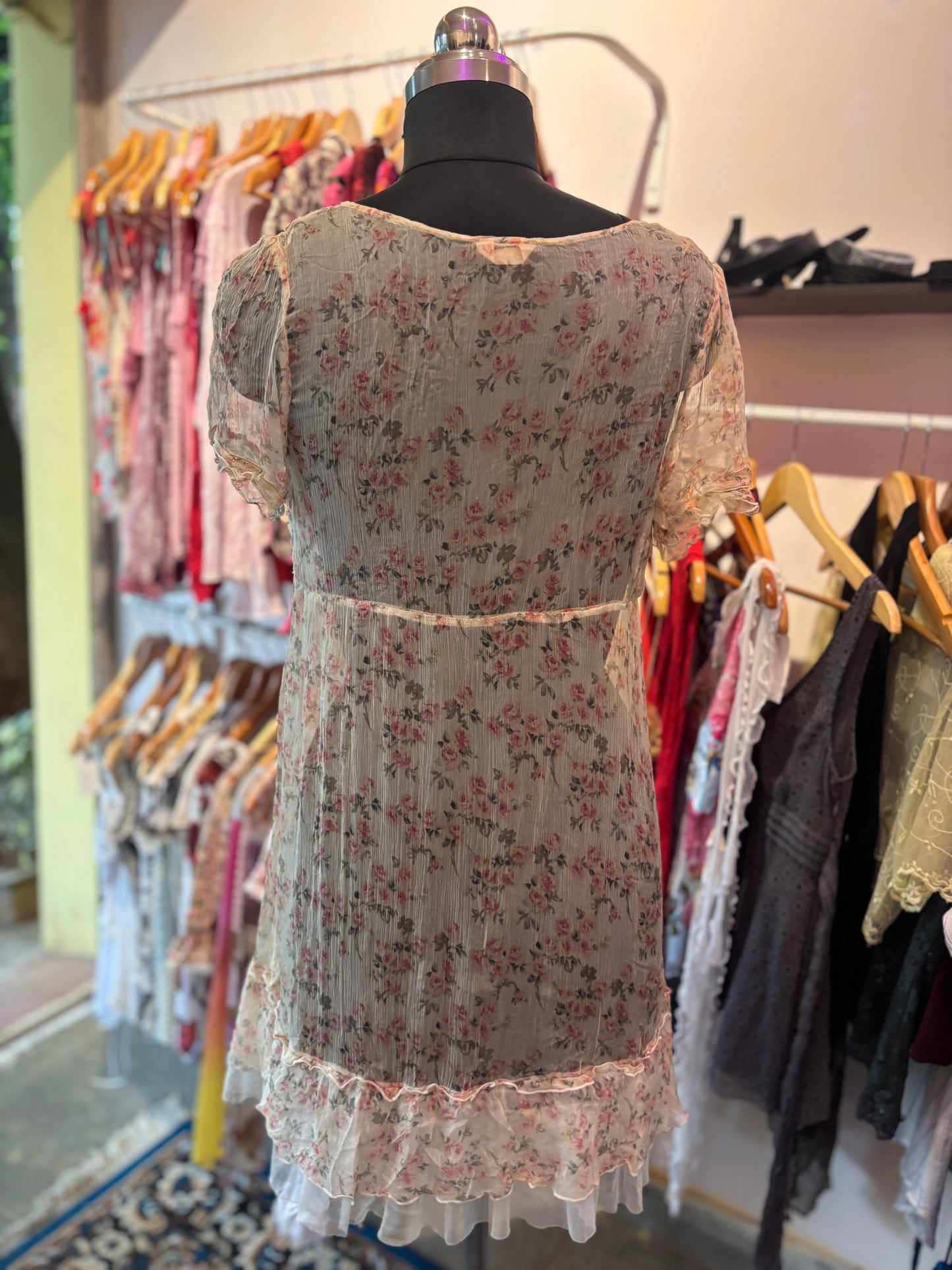 Floral silk dress