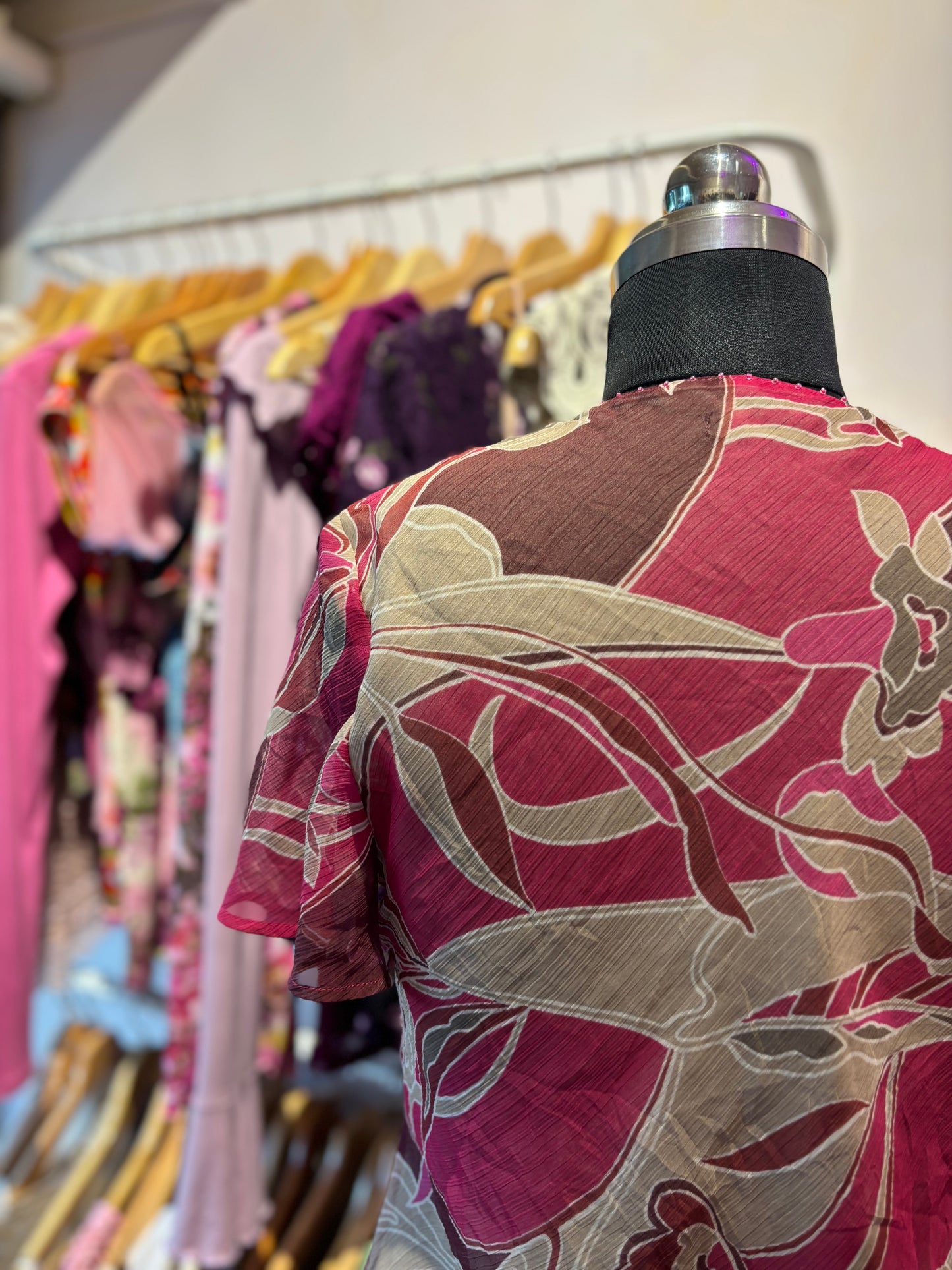 Pink beige abstract top