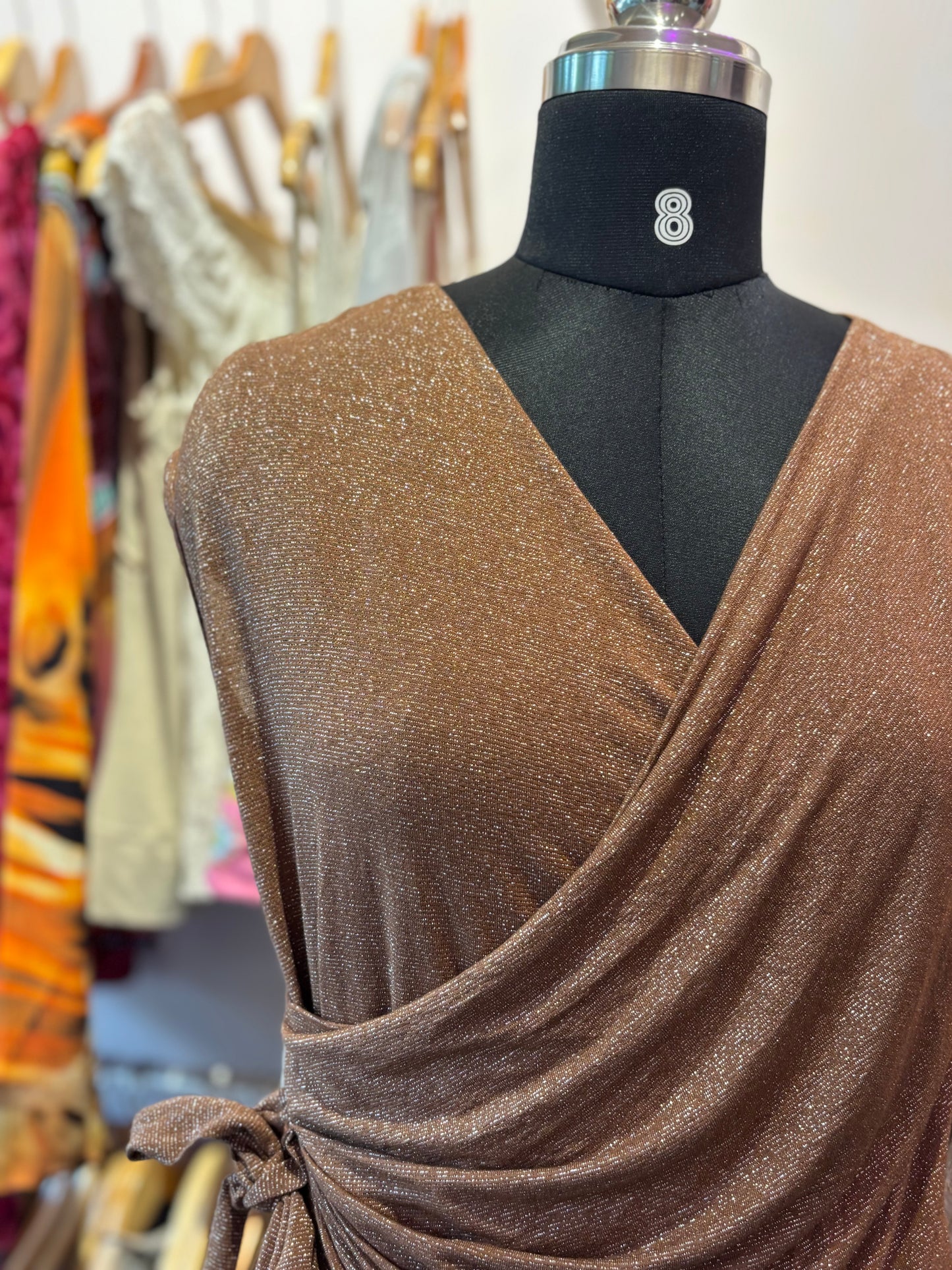 Golden brown shimmer top