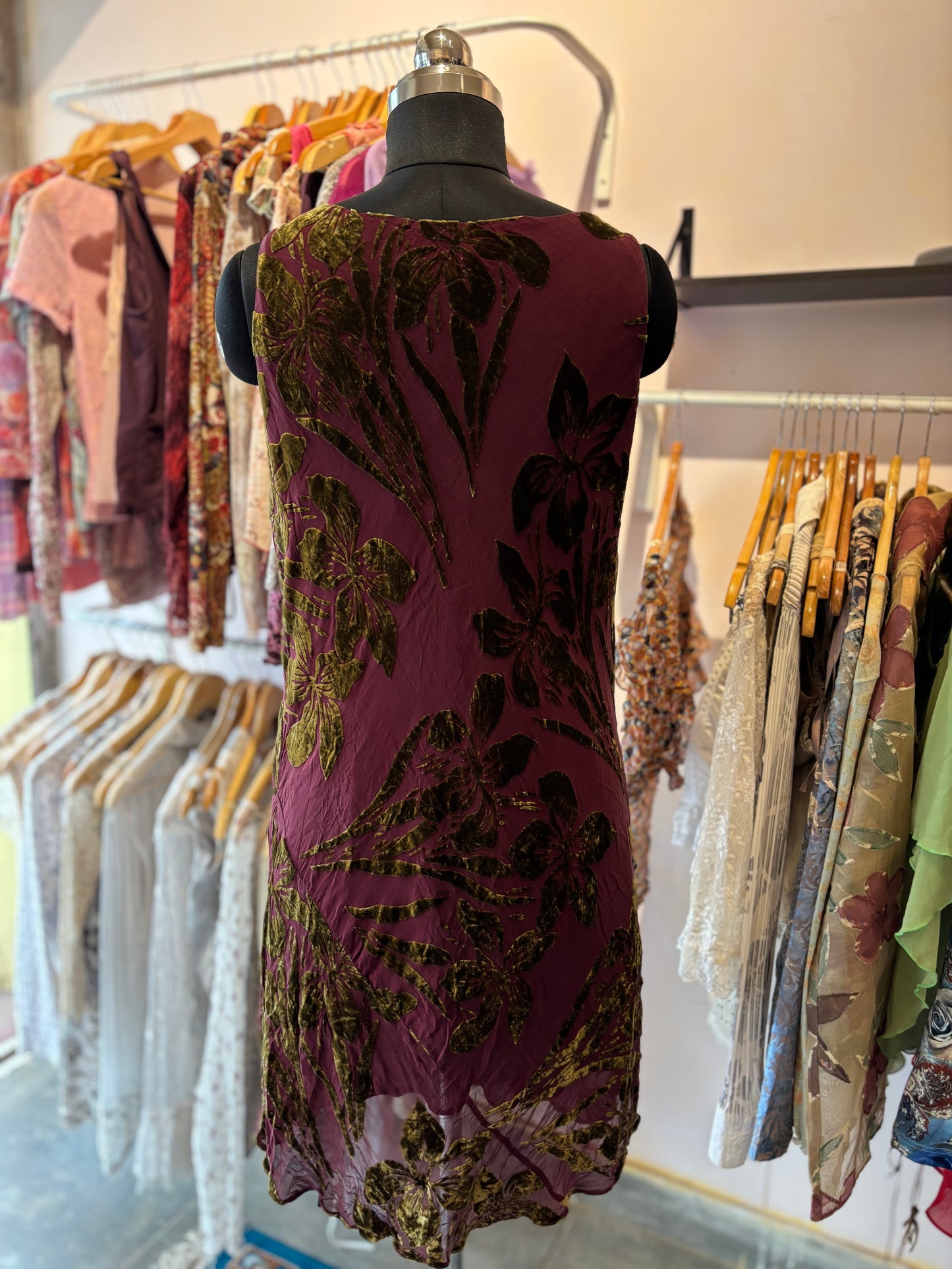 Wine embossed cowl neck