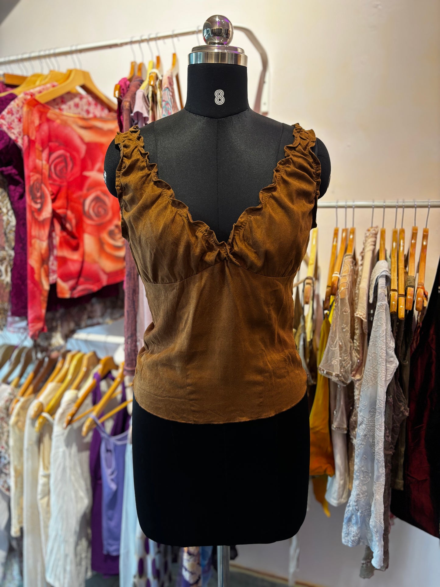 Brown suede top