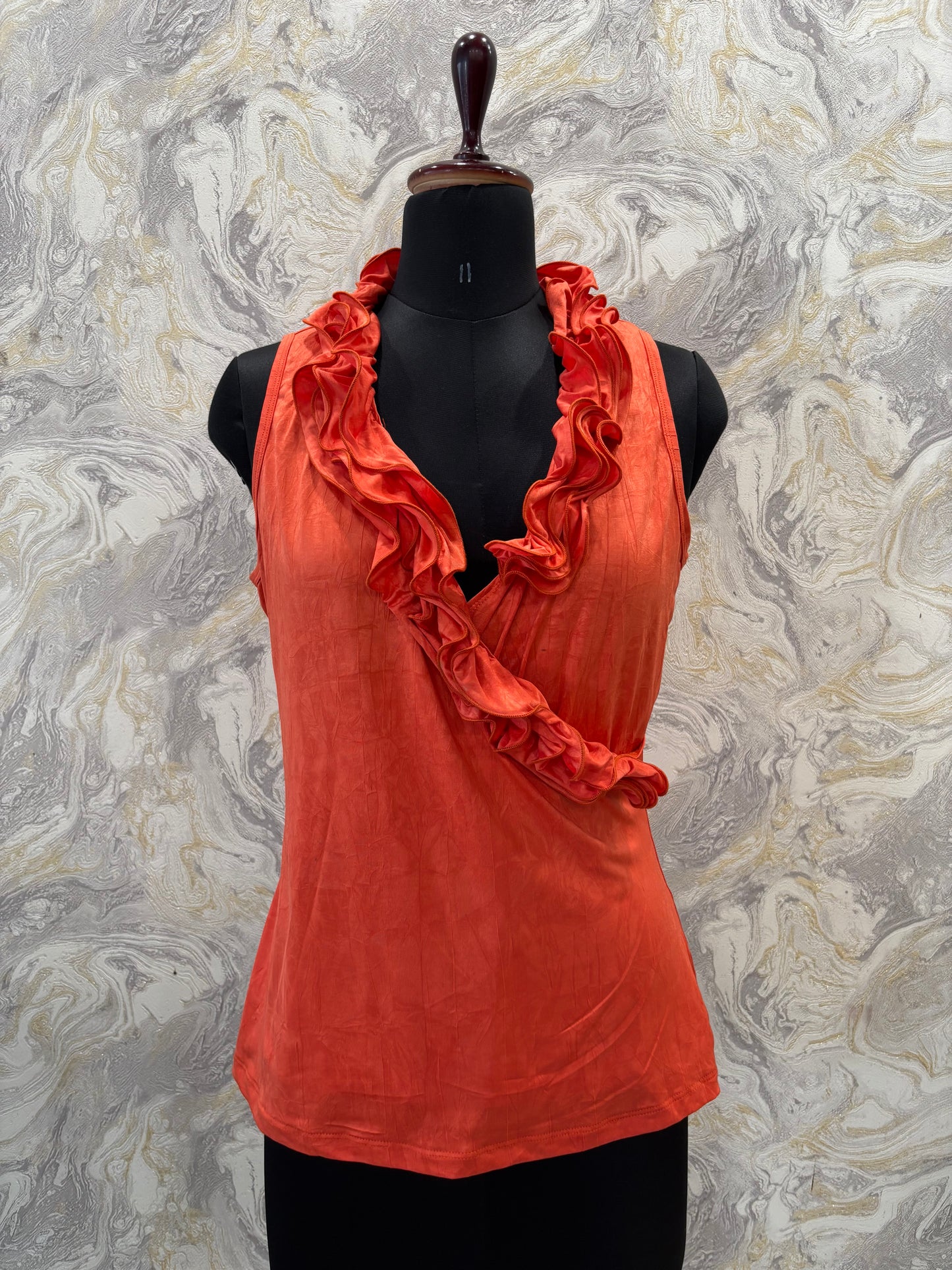 Ruffle neck vintage beauty