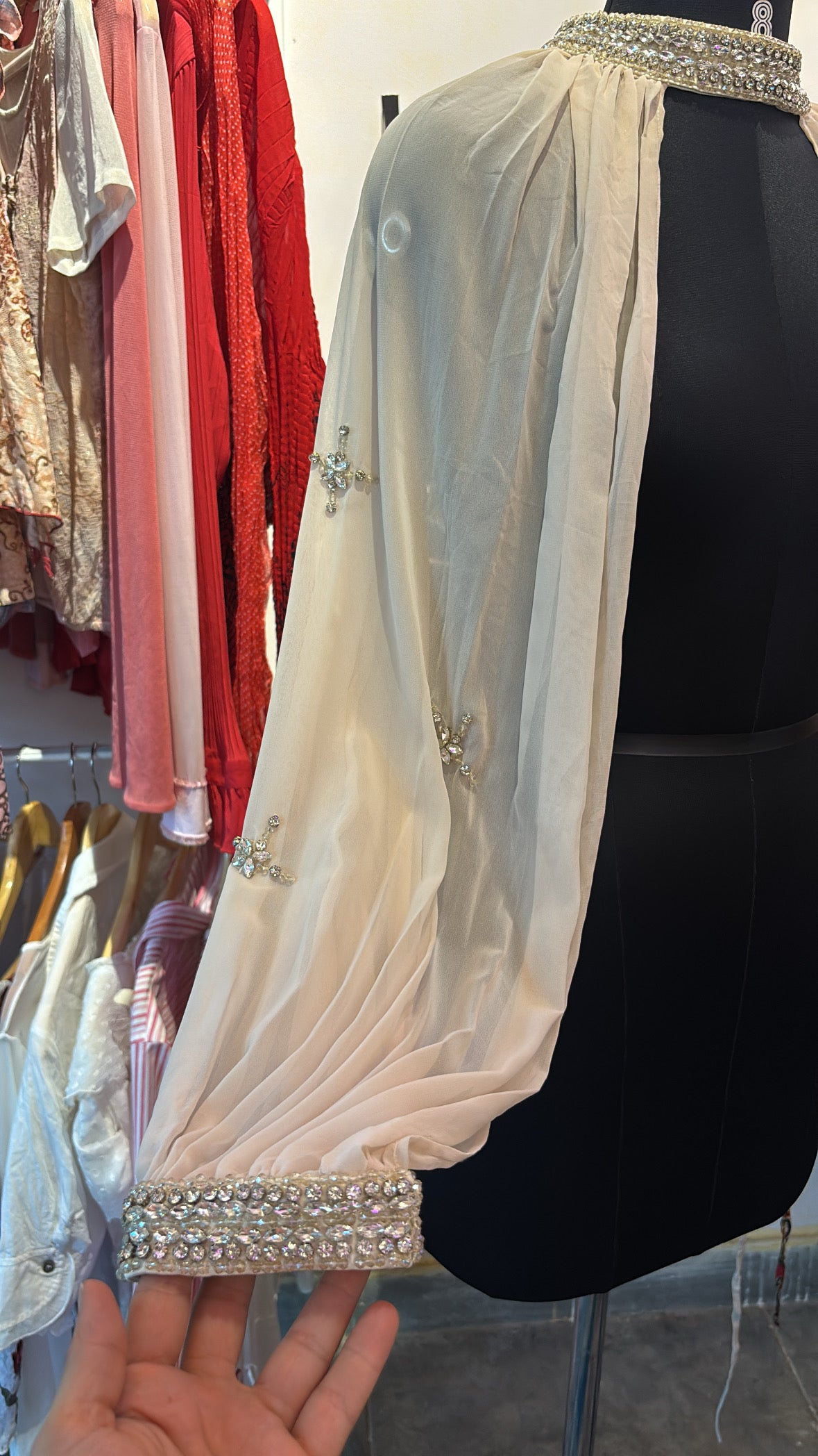 Vintage sleeves with bead work