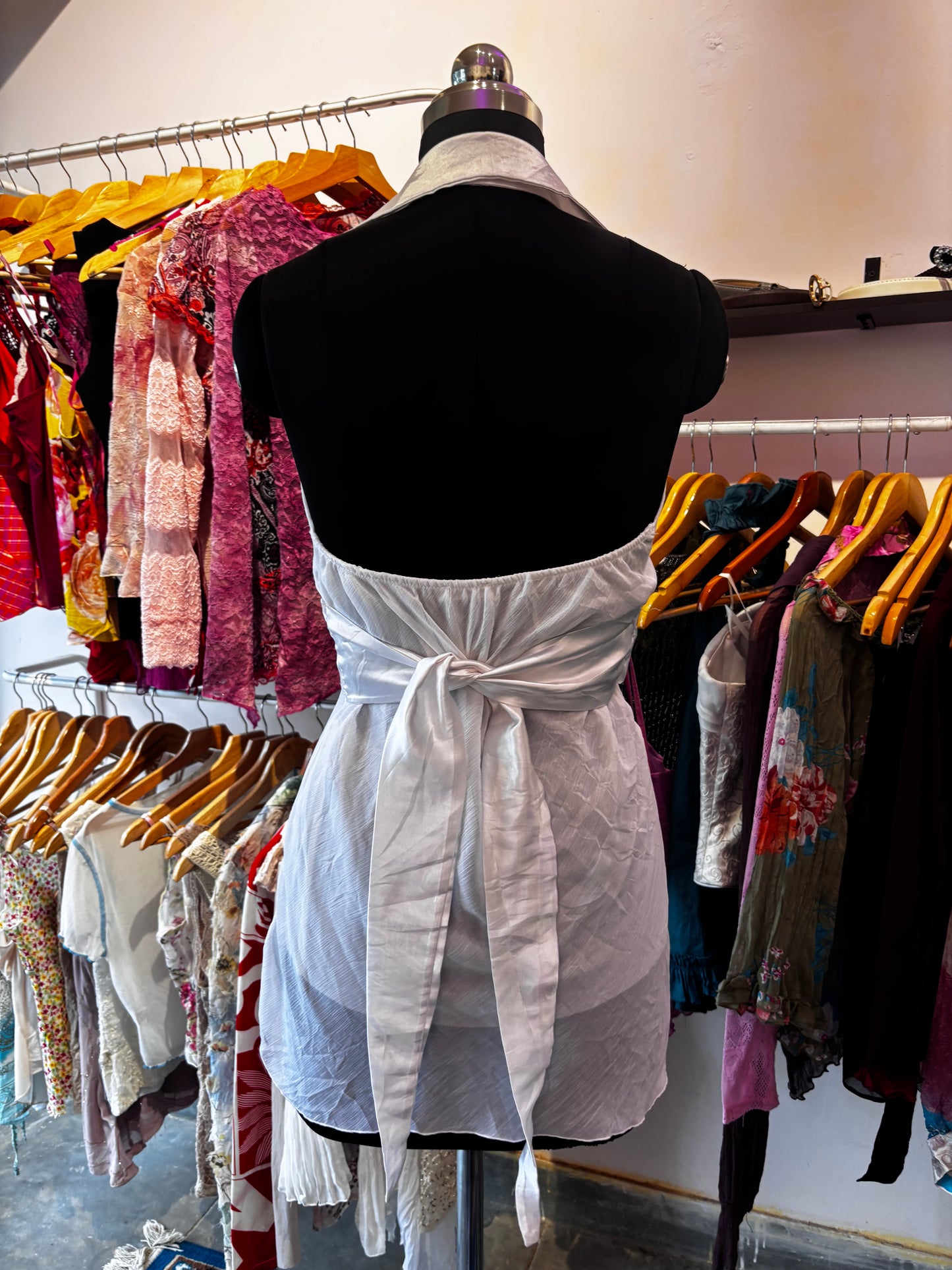 Y2K collared halter neck