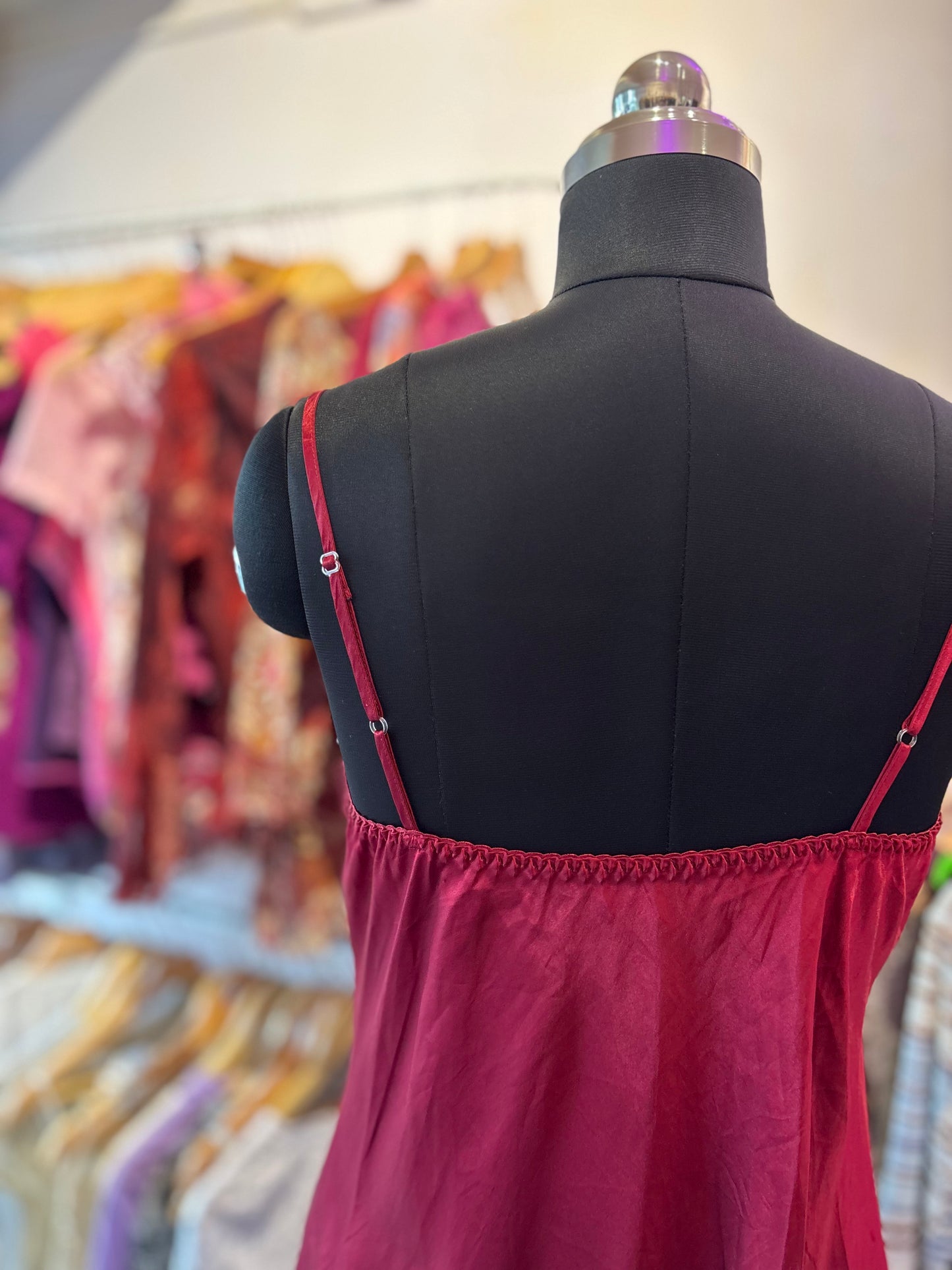 Vintage red lacy dress with bead work