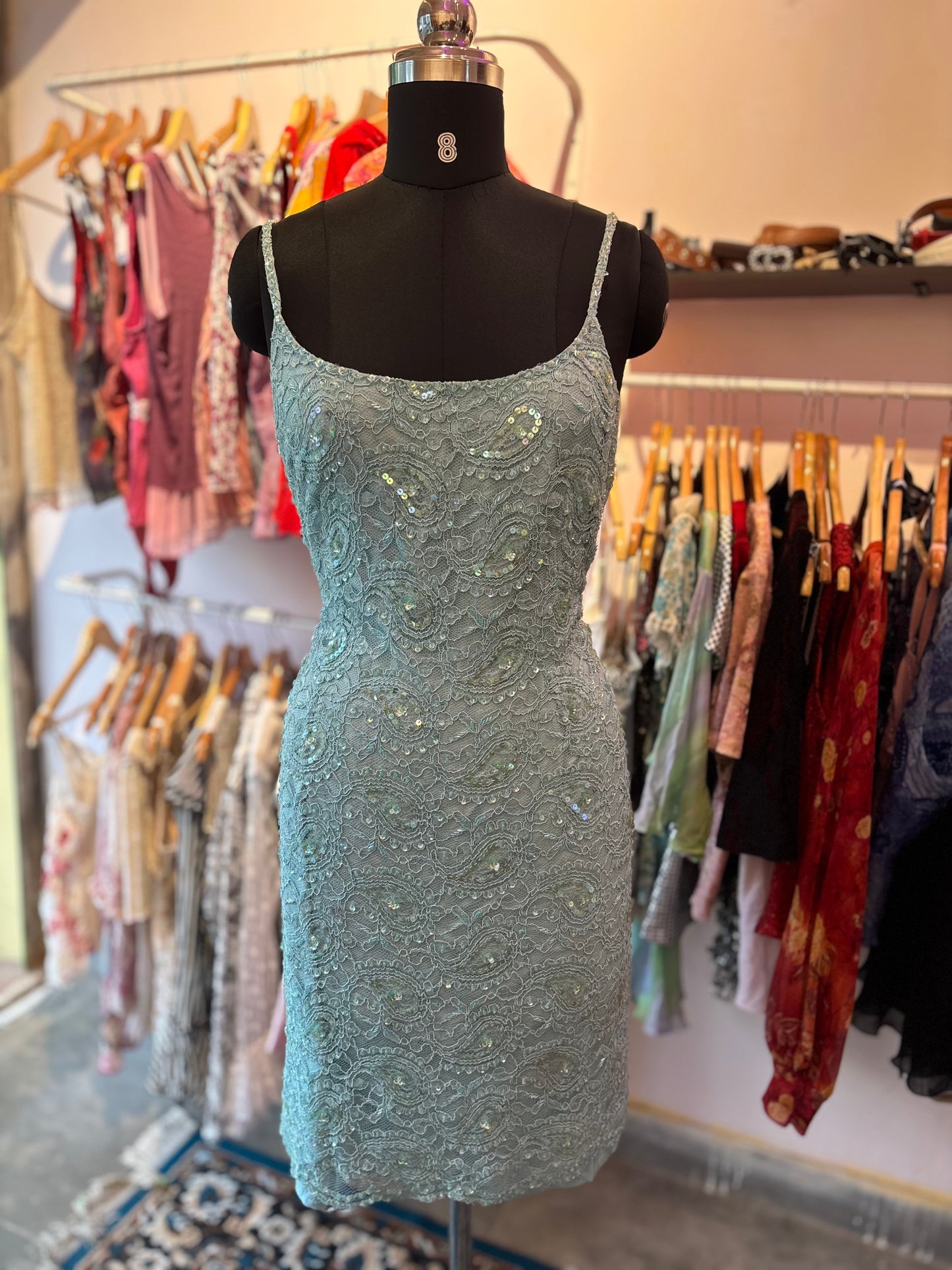 Vintage paisely sequins dress