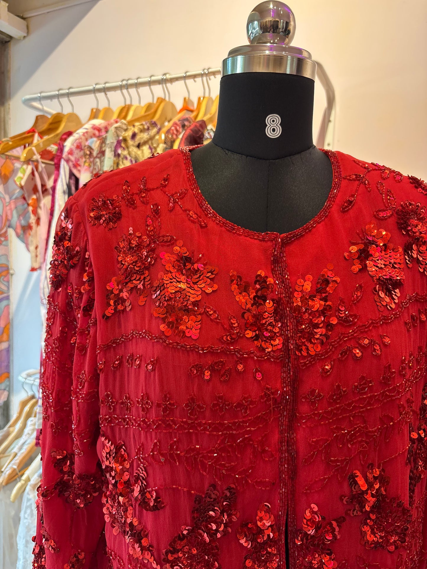 Red vintage sequins jacket