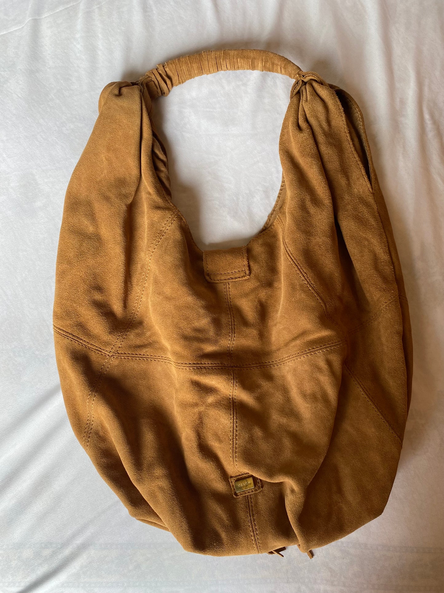 Brown suede bag by Mango