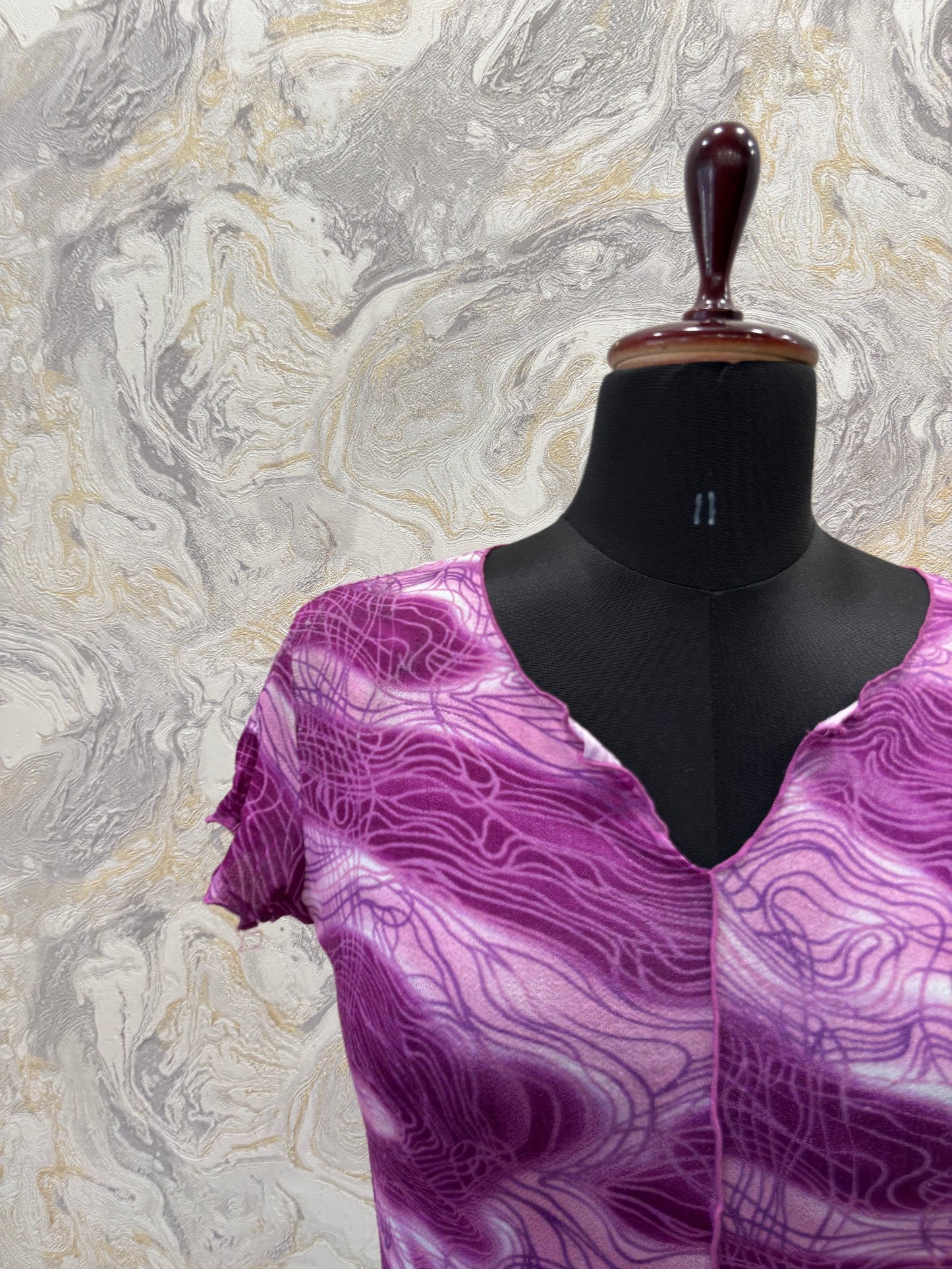Y2k purple mesh top