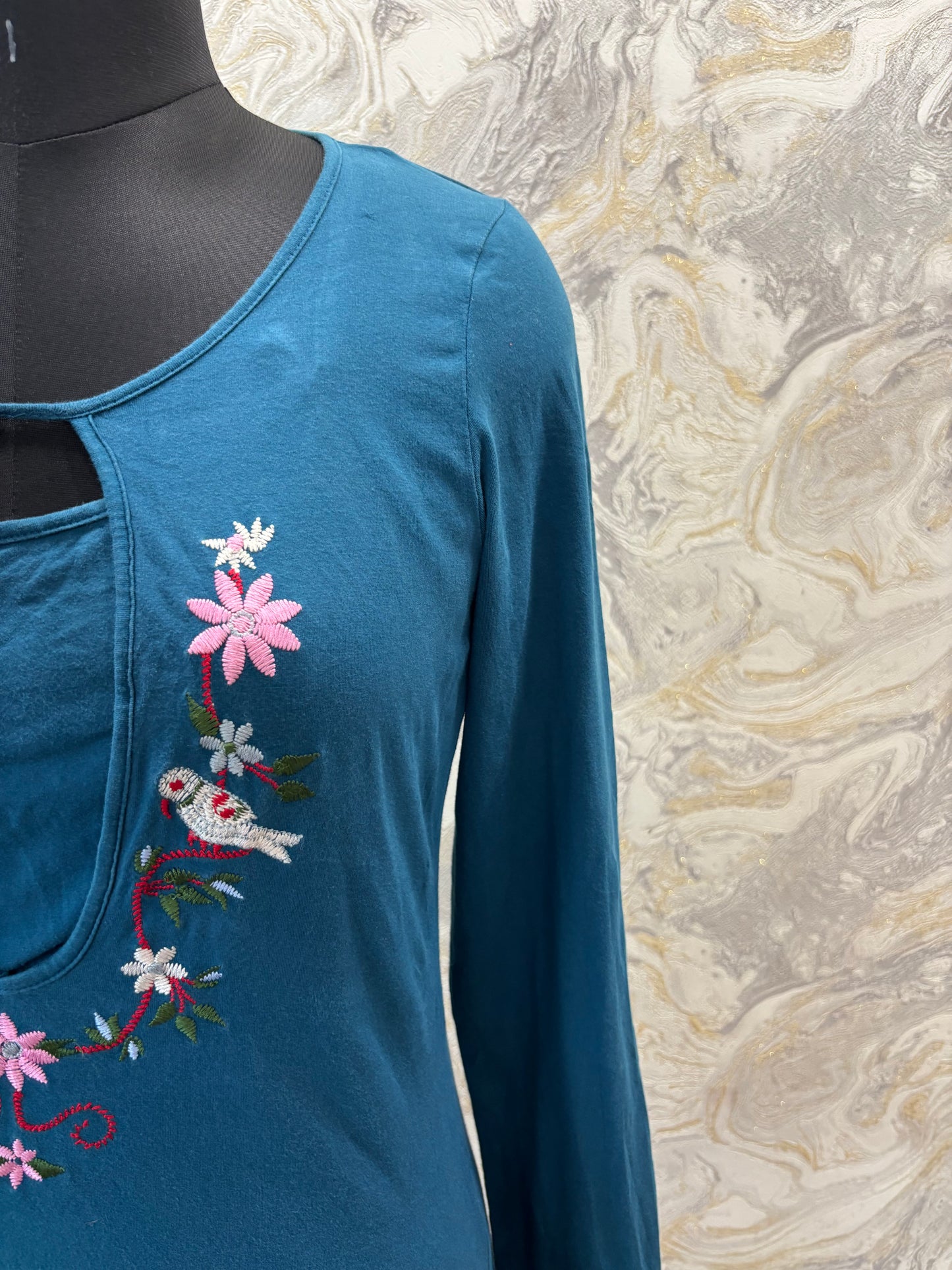 Floral embroidered top