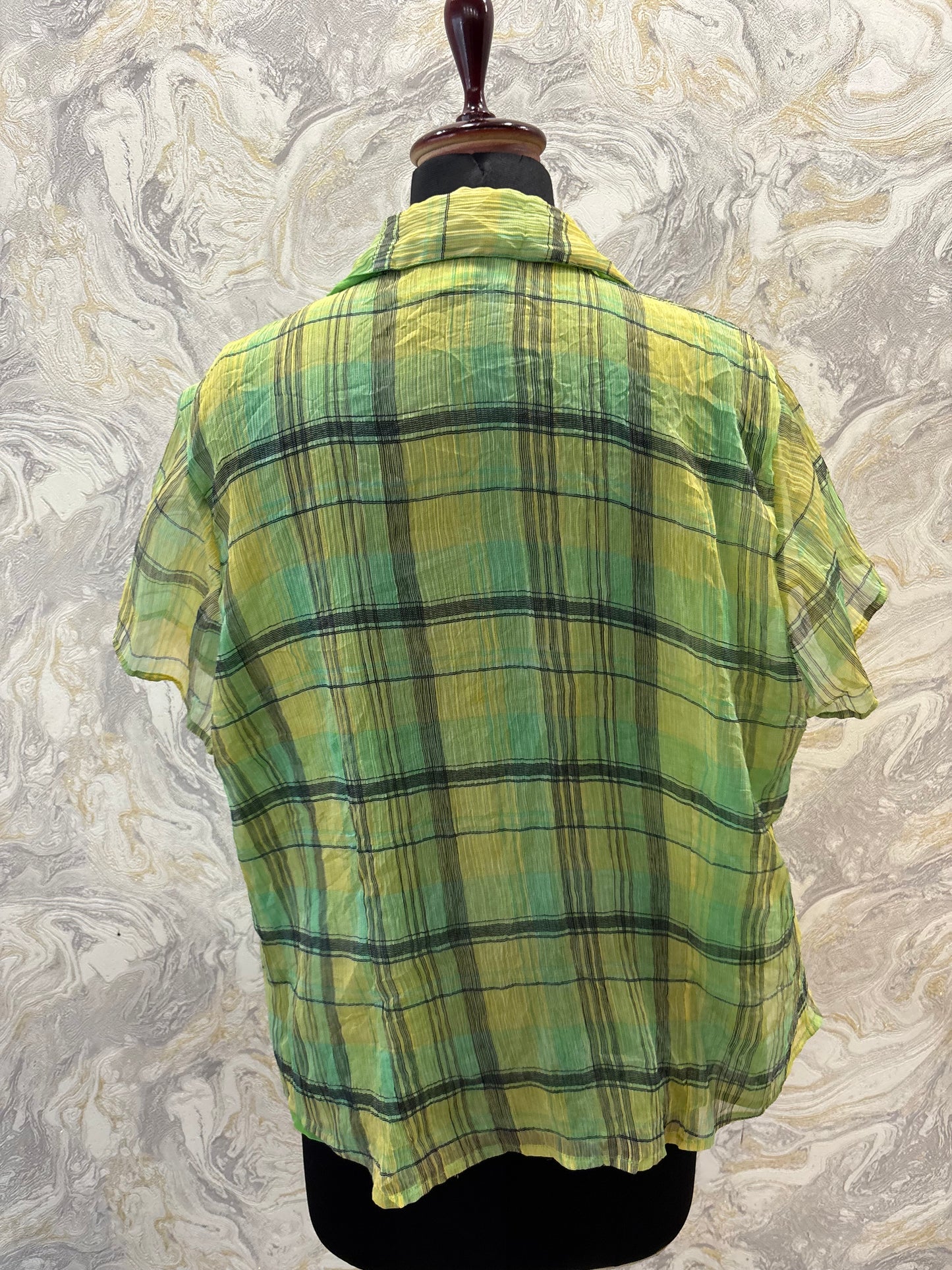 Crinkled avocado shirt