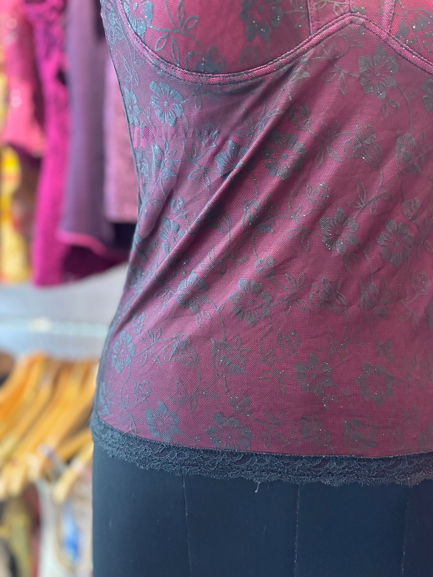 Vintage red black top