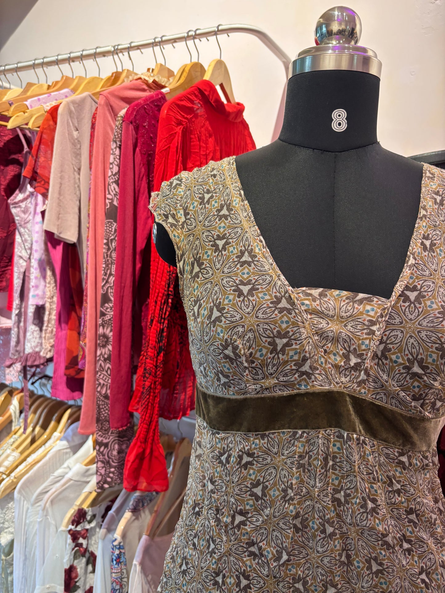 Vintage brown silk top