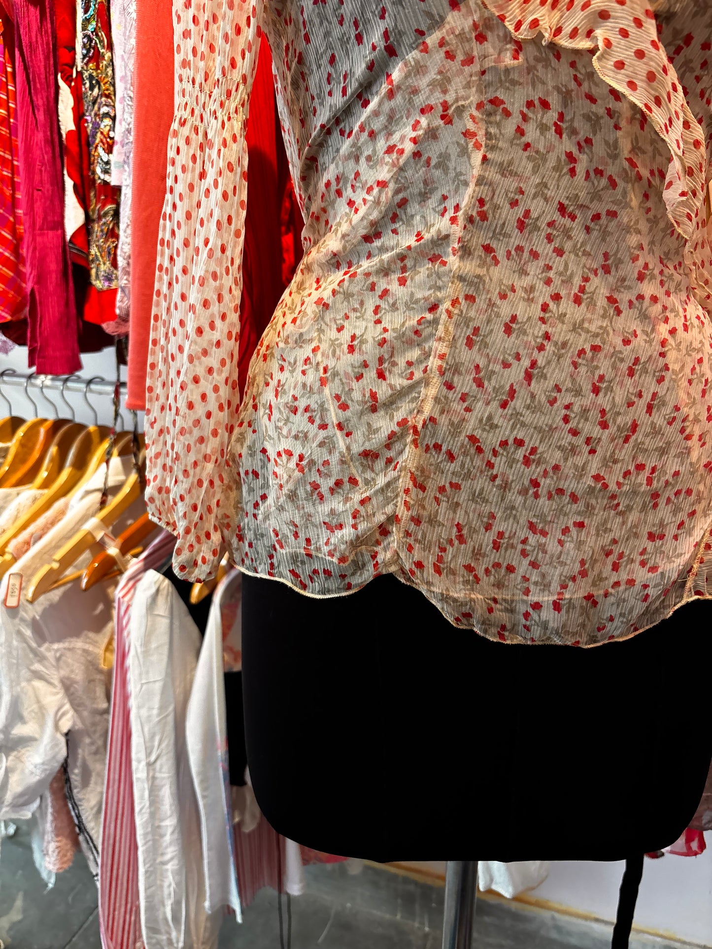 Floral wrap top 100 percent silk