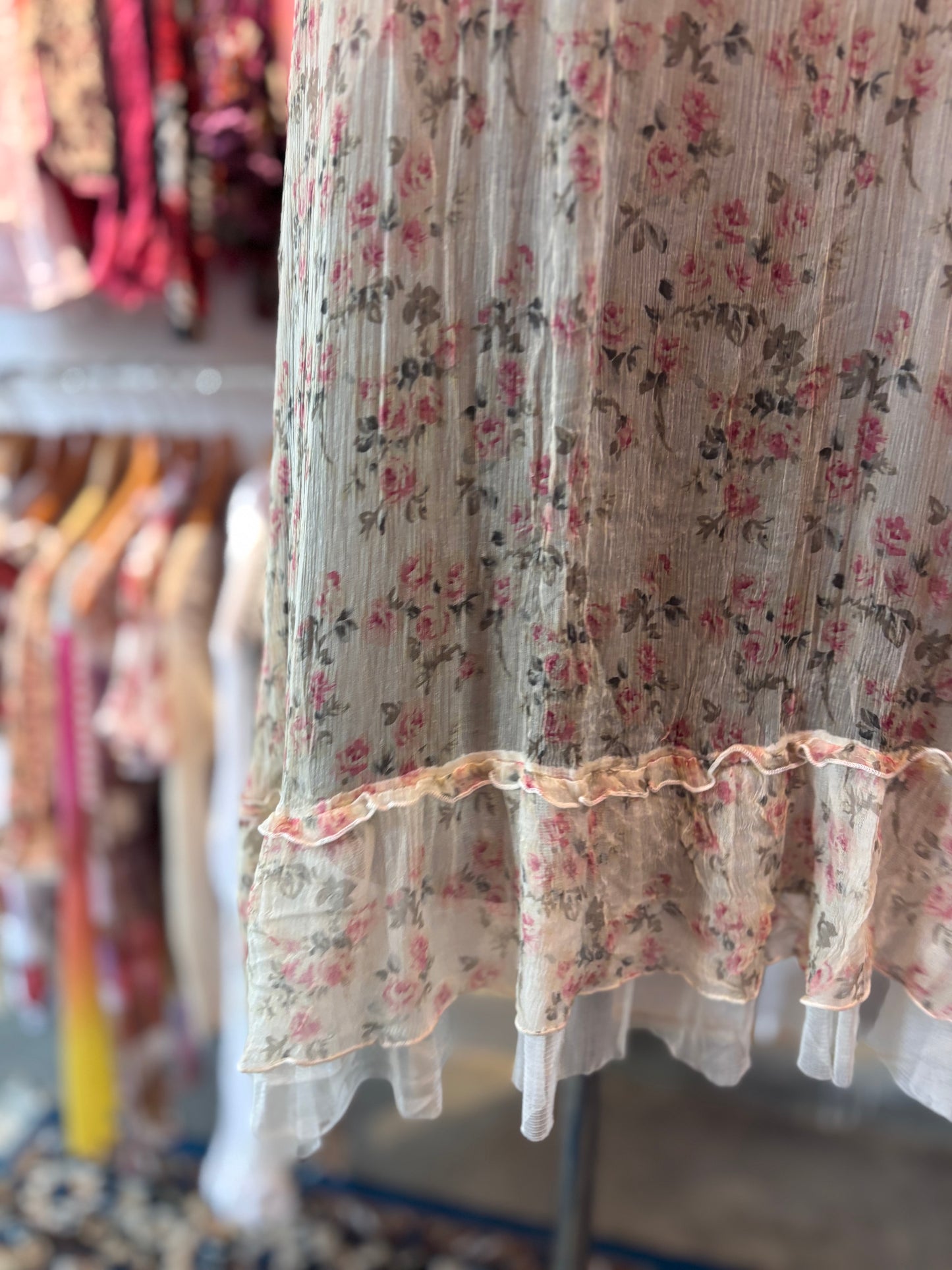 Floral silk dress