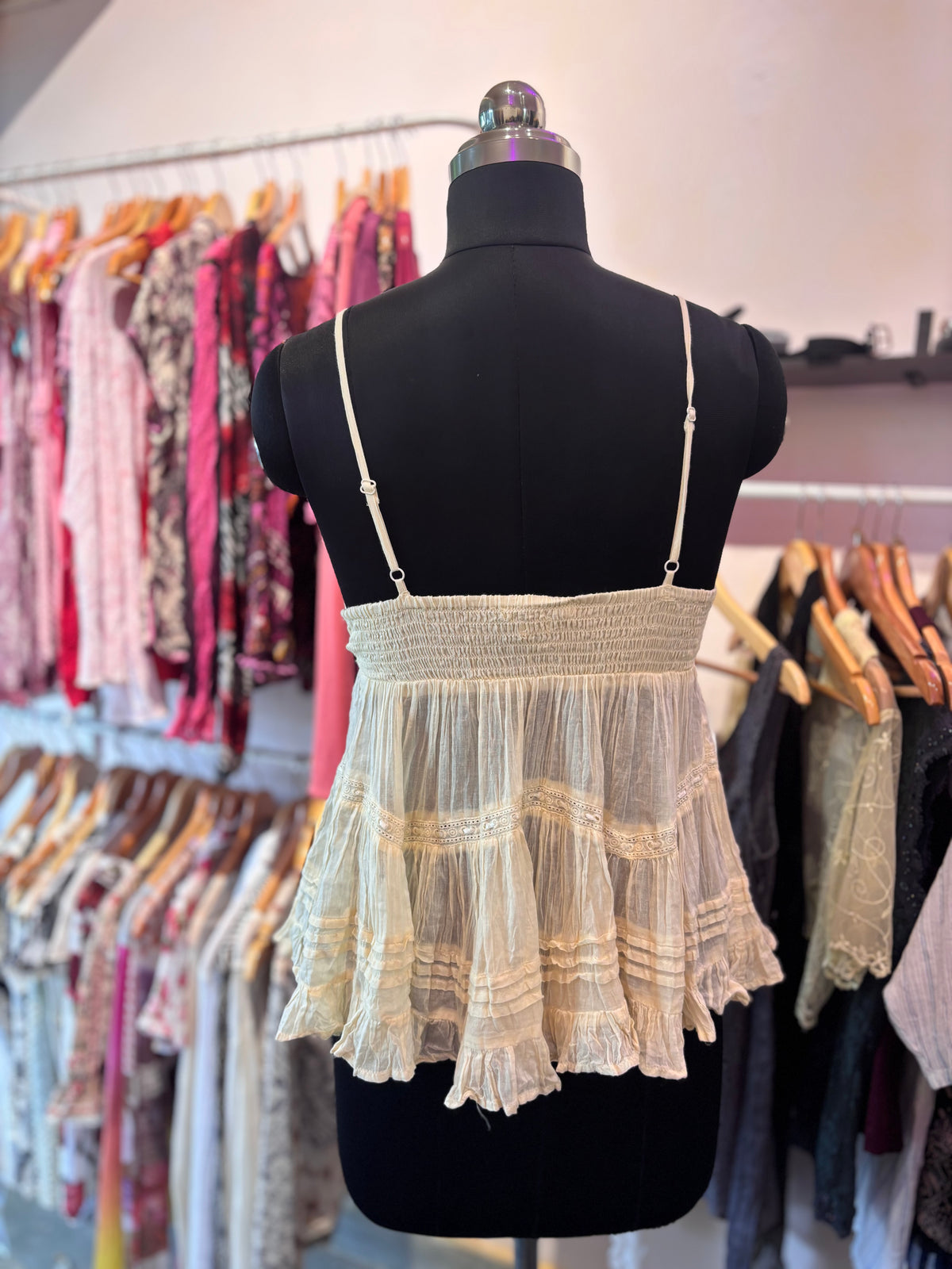Butter yellow lacy top