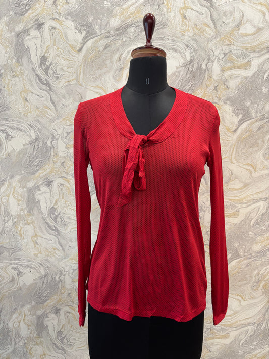 Timeless red tie top