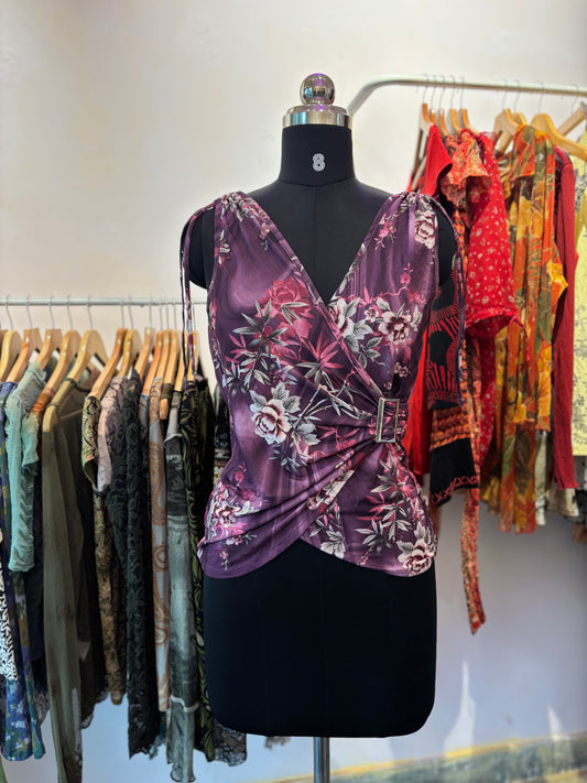 Purple buckle top
