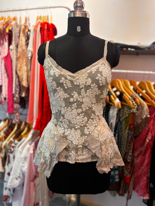 embroidered Victorian top by Isabelle Wen with tags