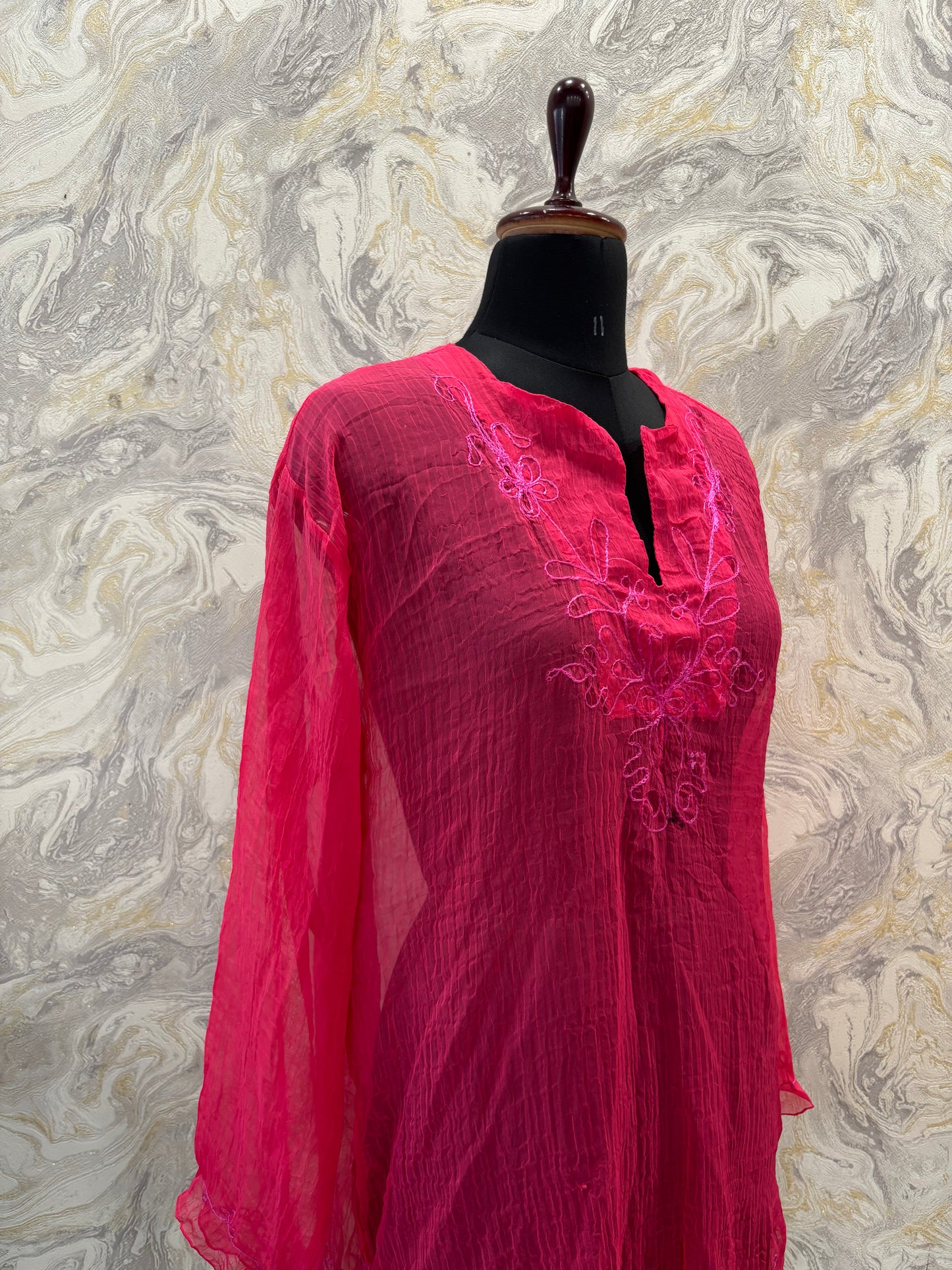 Pink embroidered kurti