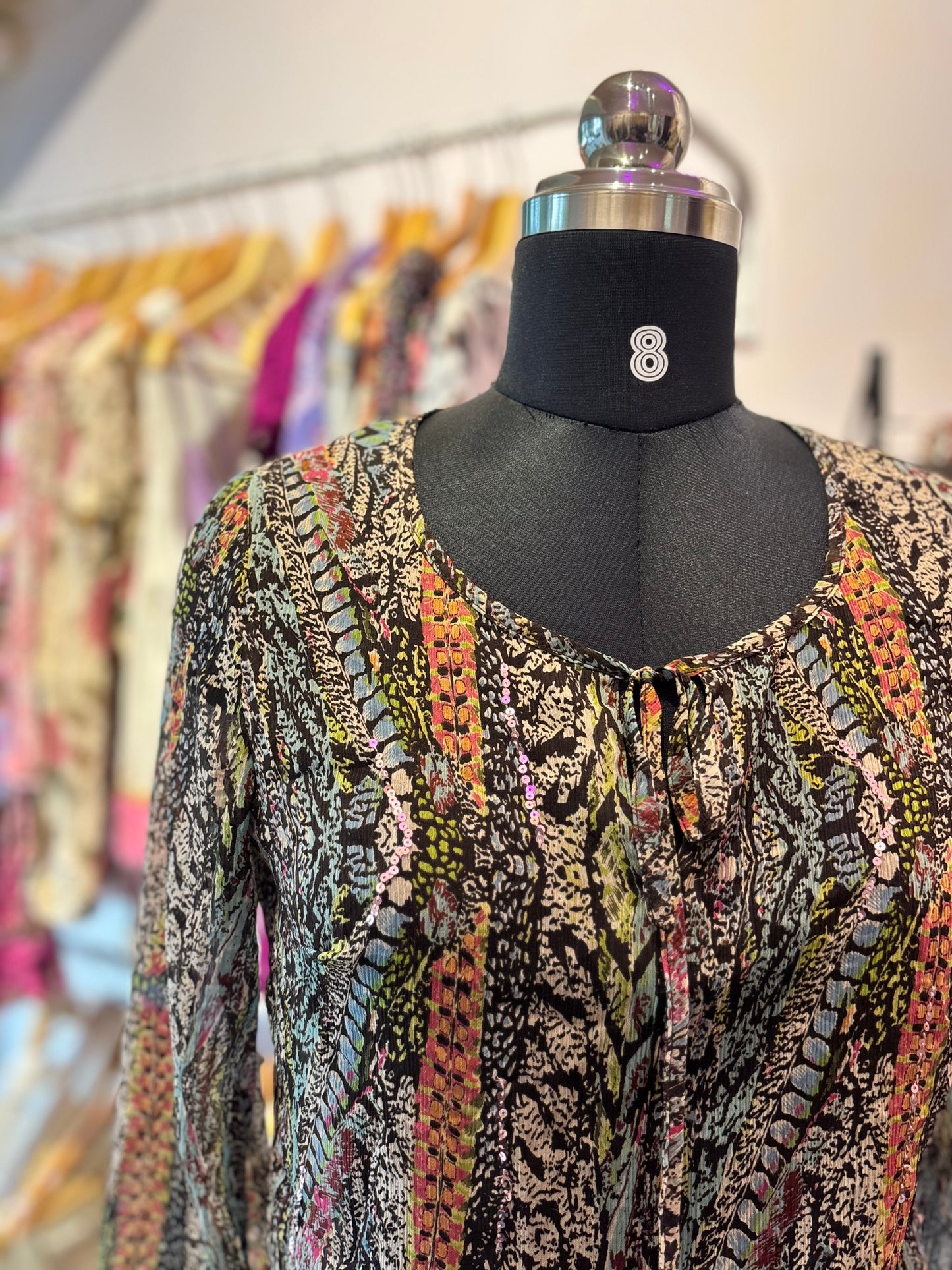 Vintage sequins detail top