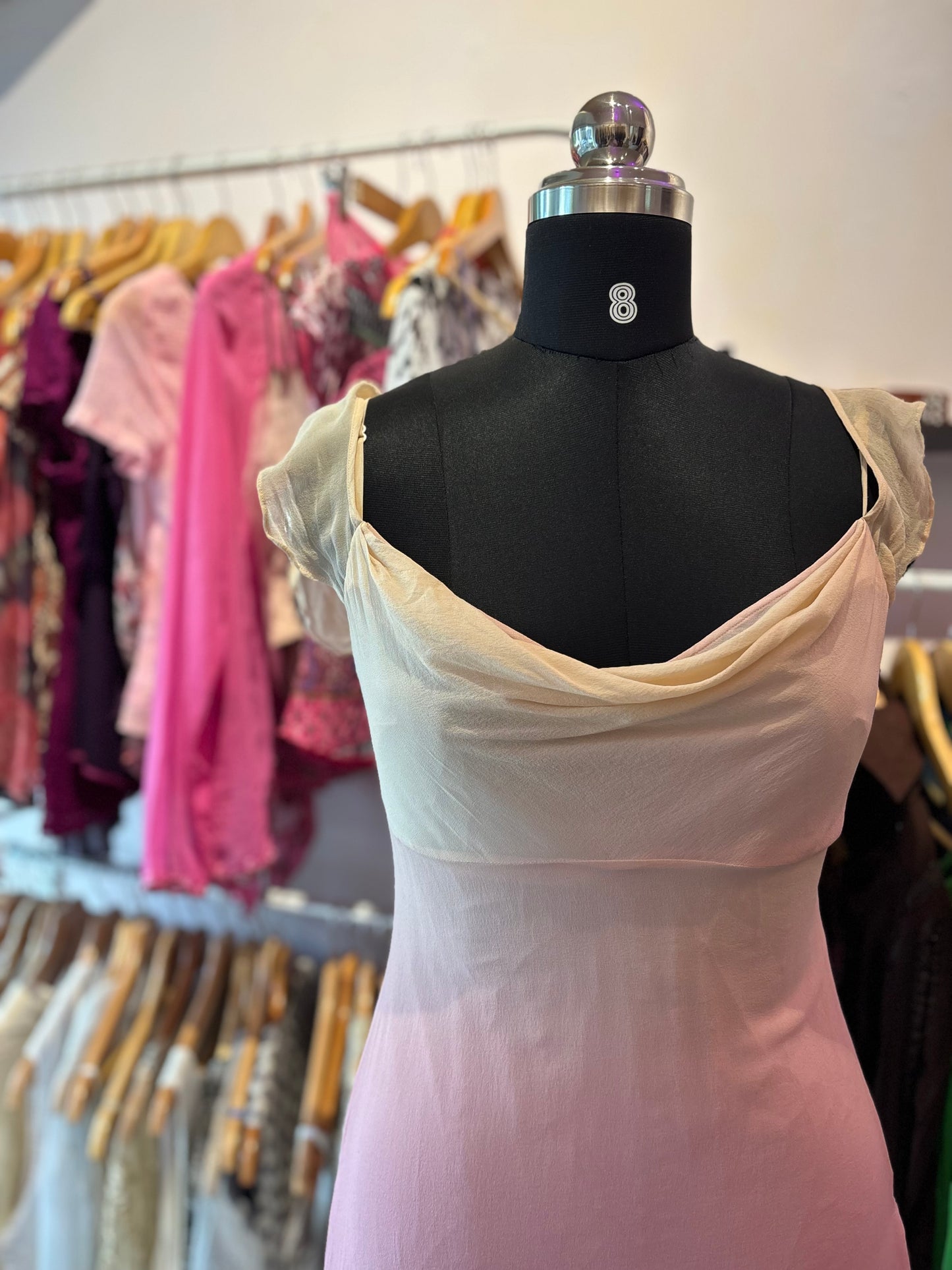 Ombré cowl neck dress